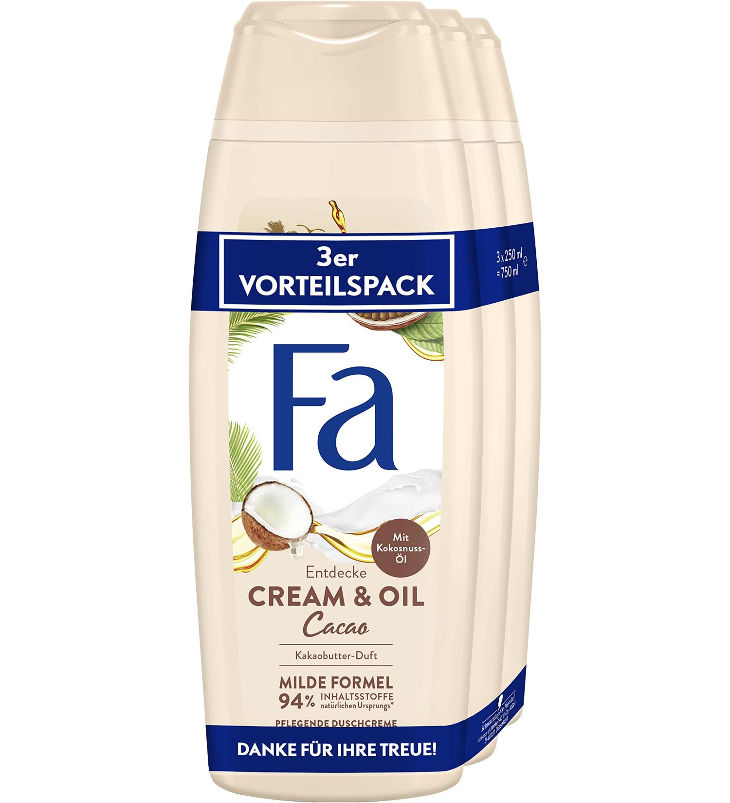 Schwarzkopf Henkel Fa Shower Cream Cream & Oil Macadamia with the pampering scent of cocoa butter 3 750 ml - Buy Online on GoSupps.com