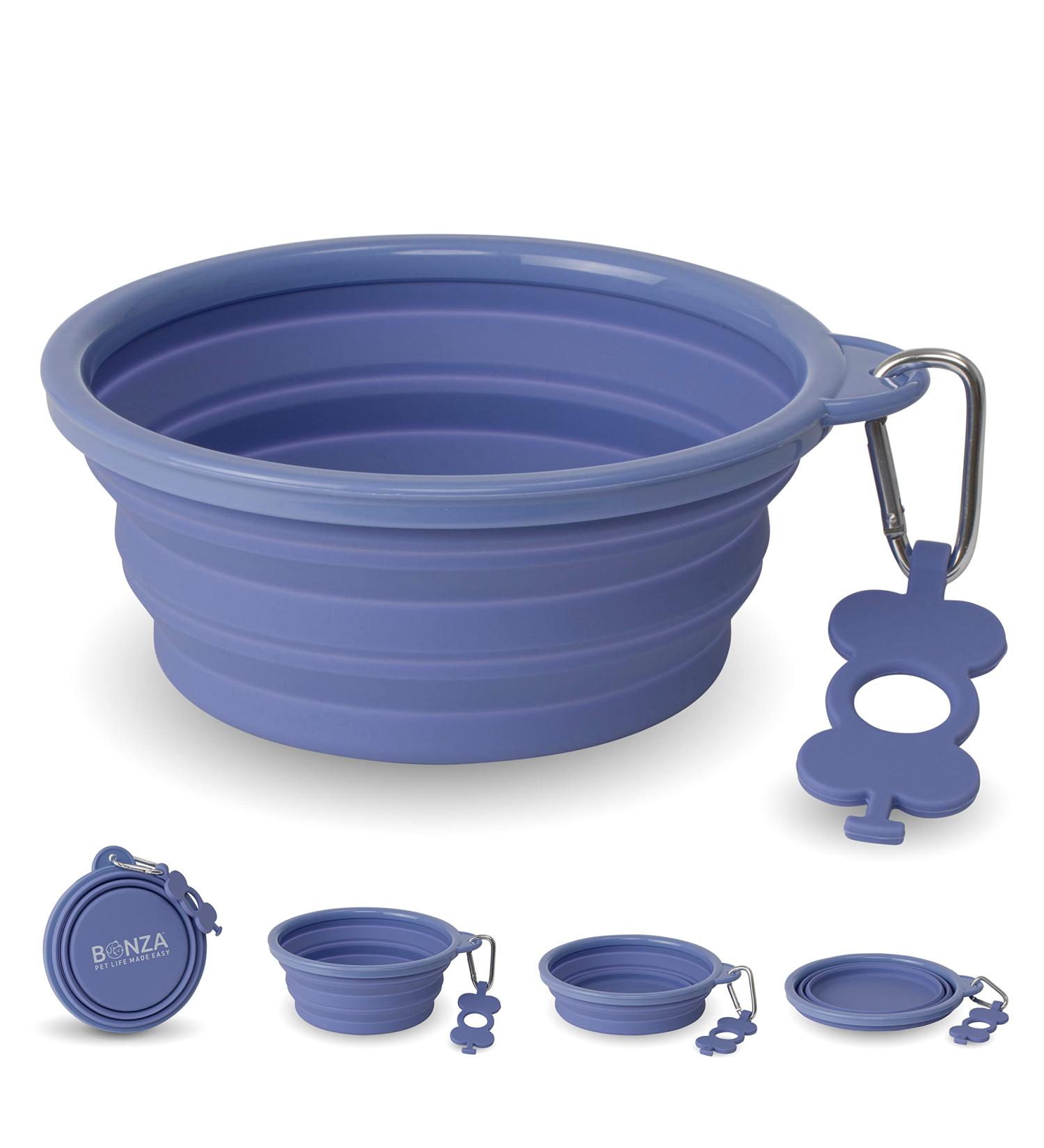 Bonza Extra Large Collapsible Dog Bowl 1500ml | Portable Dog Travel Accessories | Sturdy with Carabiner & Keychain - Perfect for Camping & Outdoor Adventures - Buy Online on GoSupps.com