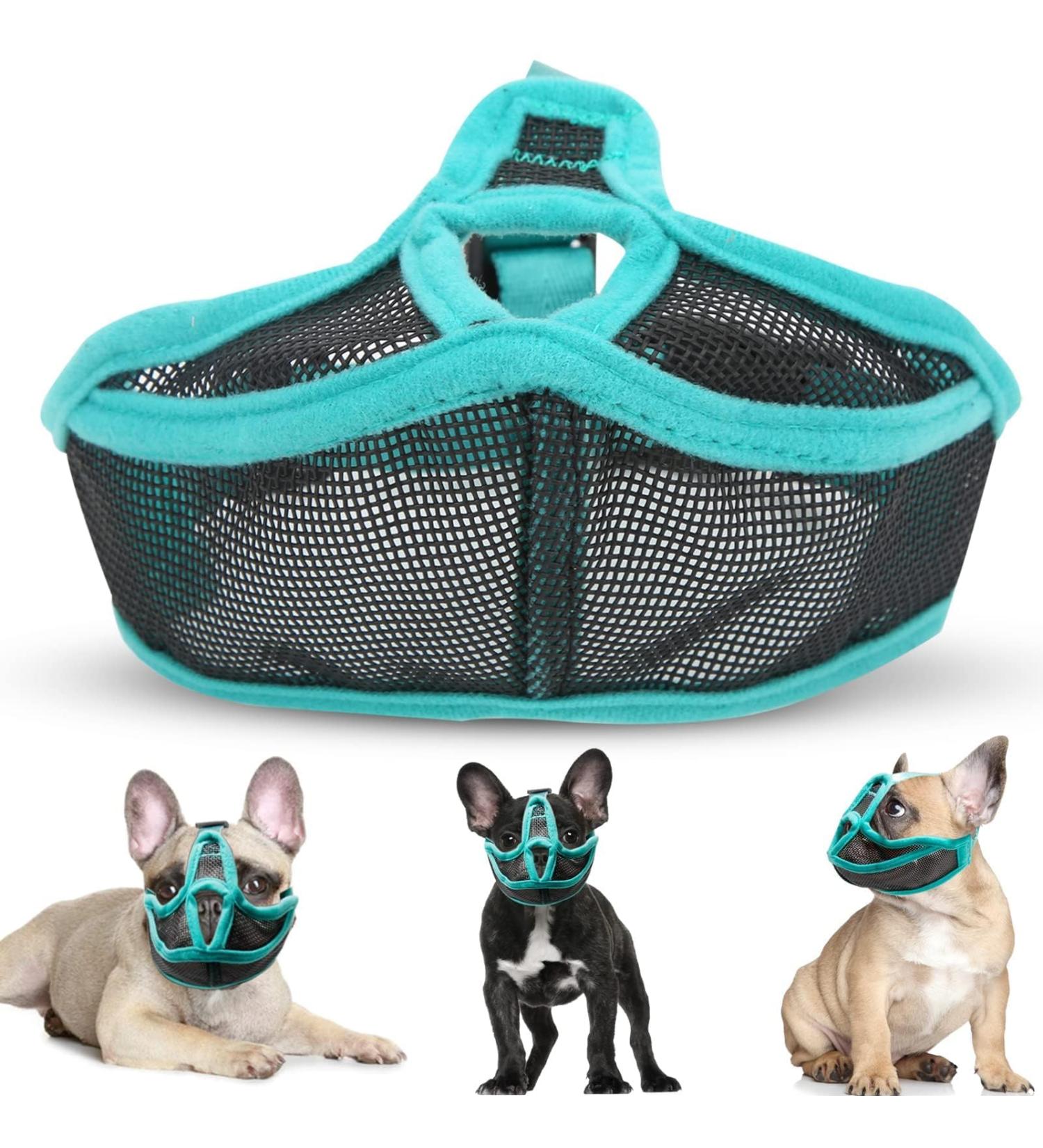 Adjustable Mesh Muzzle for Short Snout Dogs - Breathable Anti-Bite Solution for French Bulldogs - Buy Online on GoSupps.com