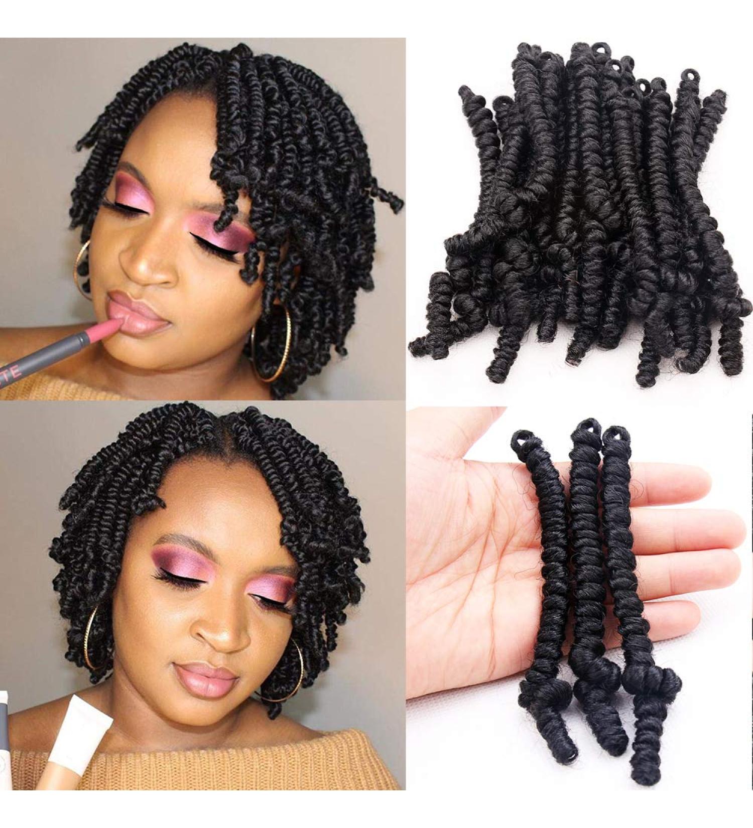 6 Inch Pre-twisted Passion Twist Crochet Hair Bob 6 Packs - 20 Strands/Pack | Short Spring Twist Crochet Braids - Pre Looped Spring Twist Hair in 1B Color - Buy Online on GoSupps.com