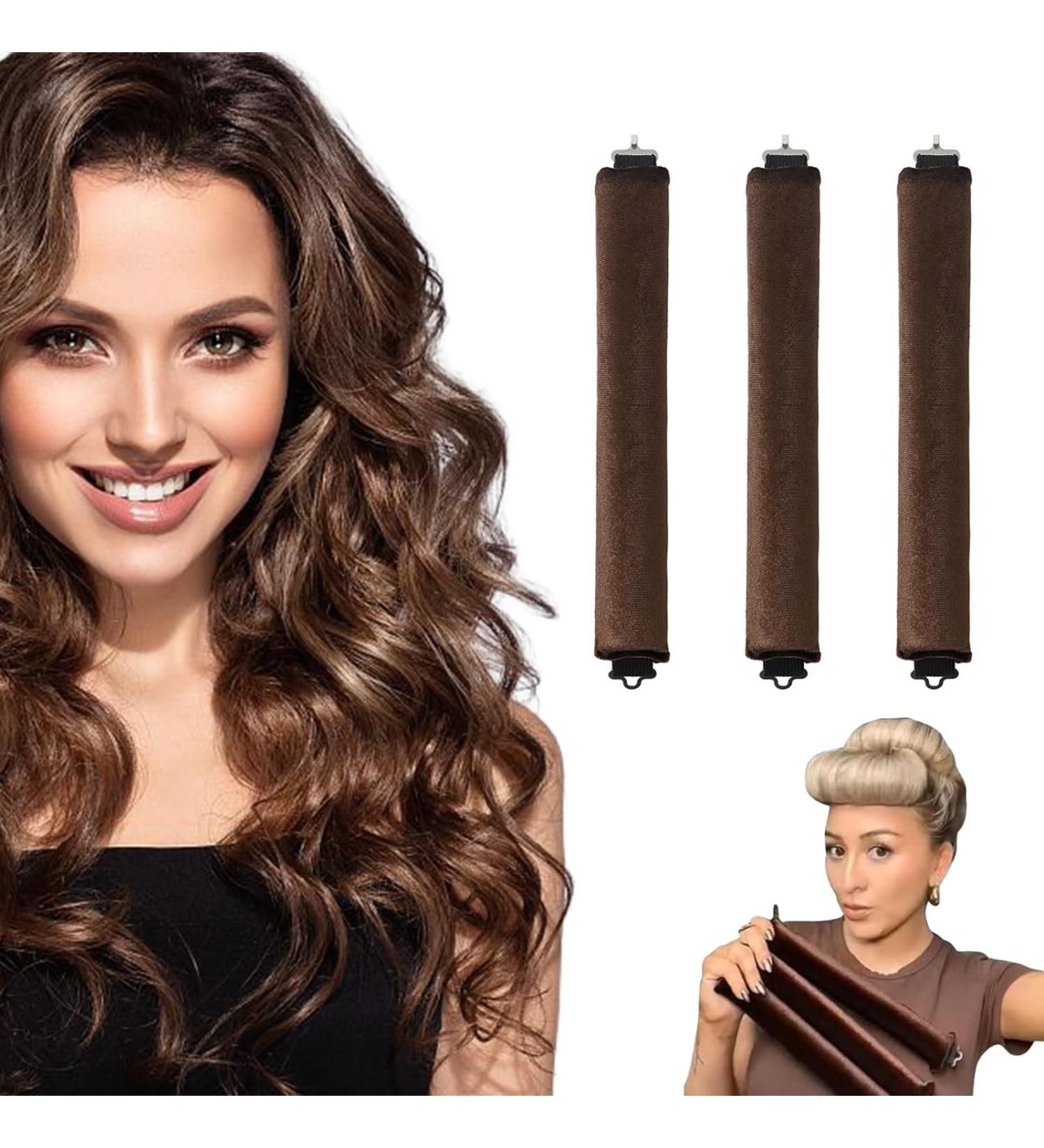 Yeria Heatless Curls Band - 3-Piece Overnight Curly Winder for All Hair Types - No Heat Curling Solution (Brown) - Buy Online on GoSupps.com