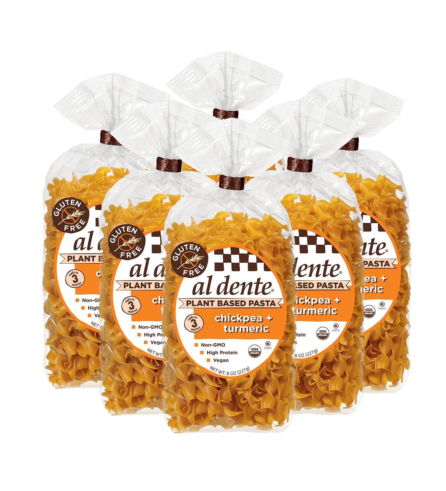 Al Dente Chickpea + Turmeric Plant-Based Pasta 8 oz (Pack of 6) - Gluten-Free & Vegan-Friendly - Buy Online on GoSupps.com