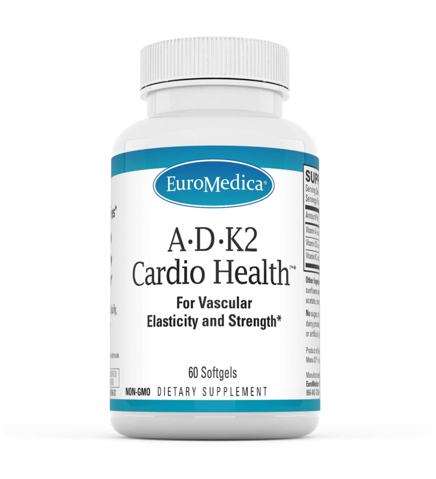EuroMedica A-D-K2 Cardio Health Softgels - 60 Servings - Buy Online on GoSupps.com