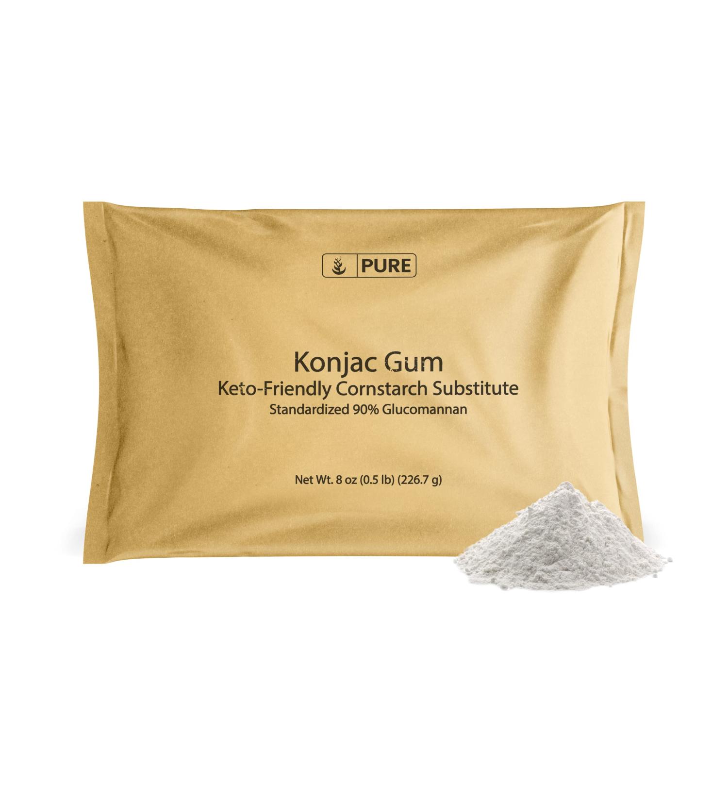 Konjac Gum Powder (8 oz) - Glucomannan Substitute for Cornstarch - Natural Thickener - 8 Ounce Pack - Buy Online on GoSupps.com