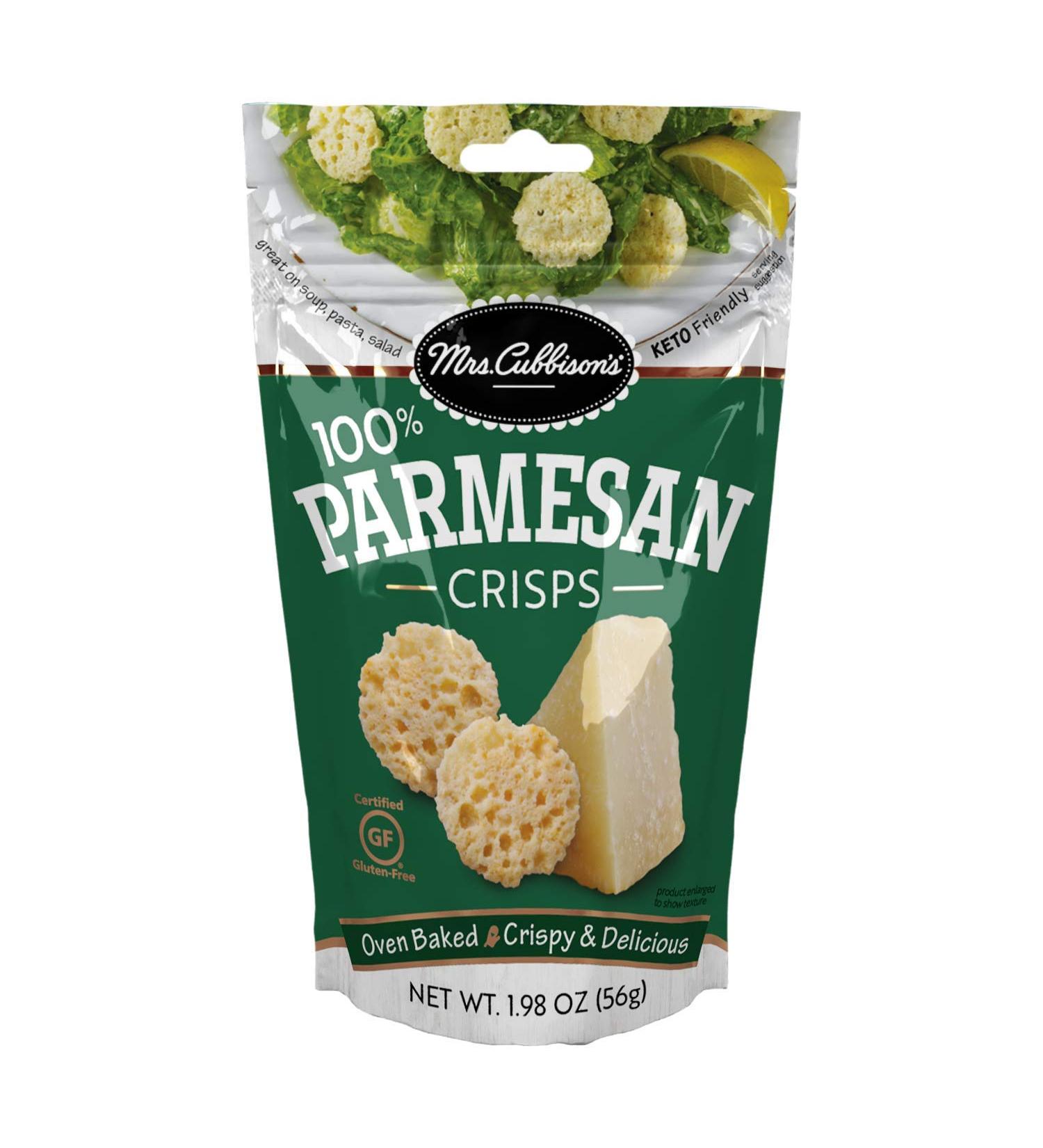 Mrs. Cubbison's Parmesan Cheese Crisps - 100% Real Cheese, Keto Friendly Snack & Salad Topper - 1.98oz Pack - Buy Online on GoSupps.com