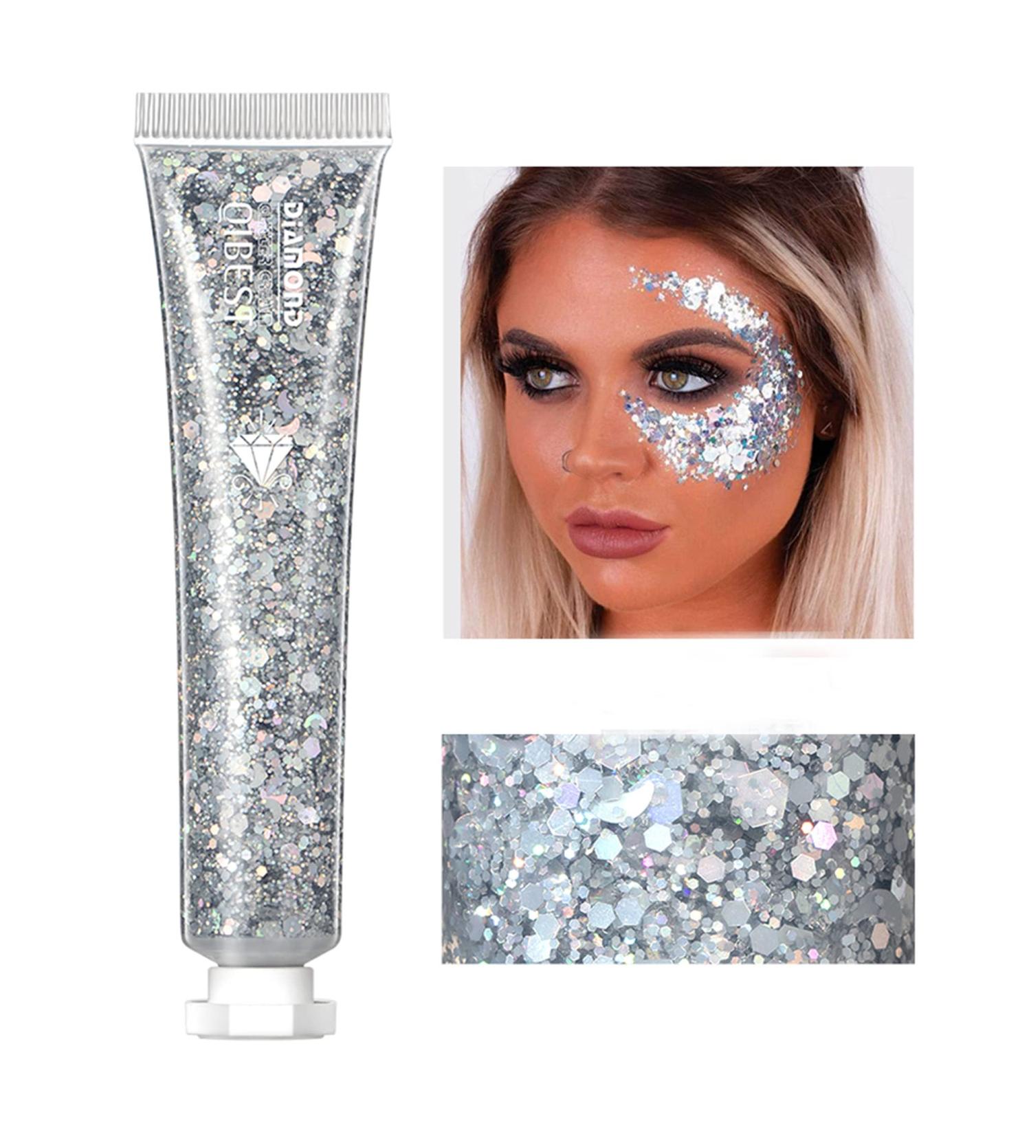 CCBeauty Holographic Body Glitter Gel for Face, Hair & Nails - Silver 02 - Buy Online on GoSupps.com