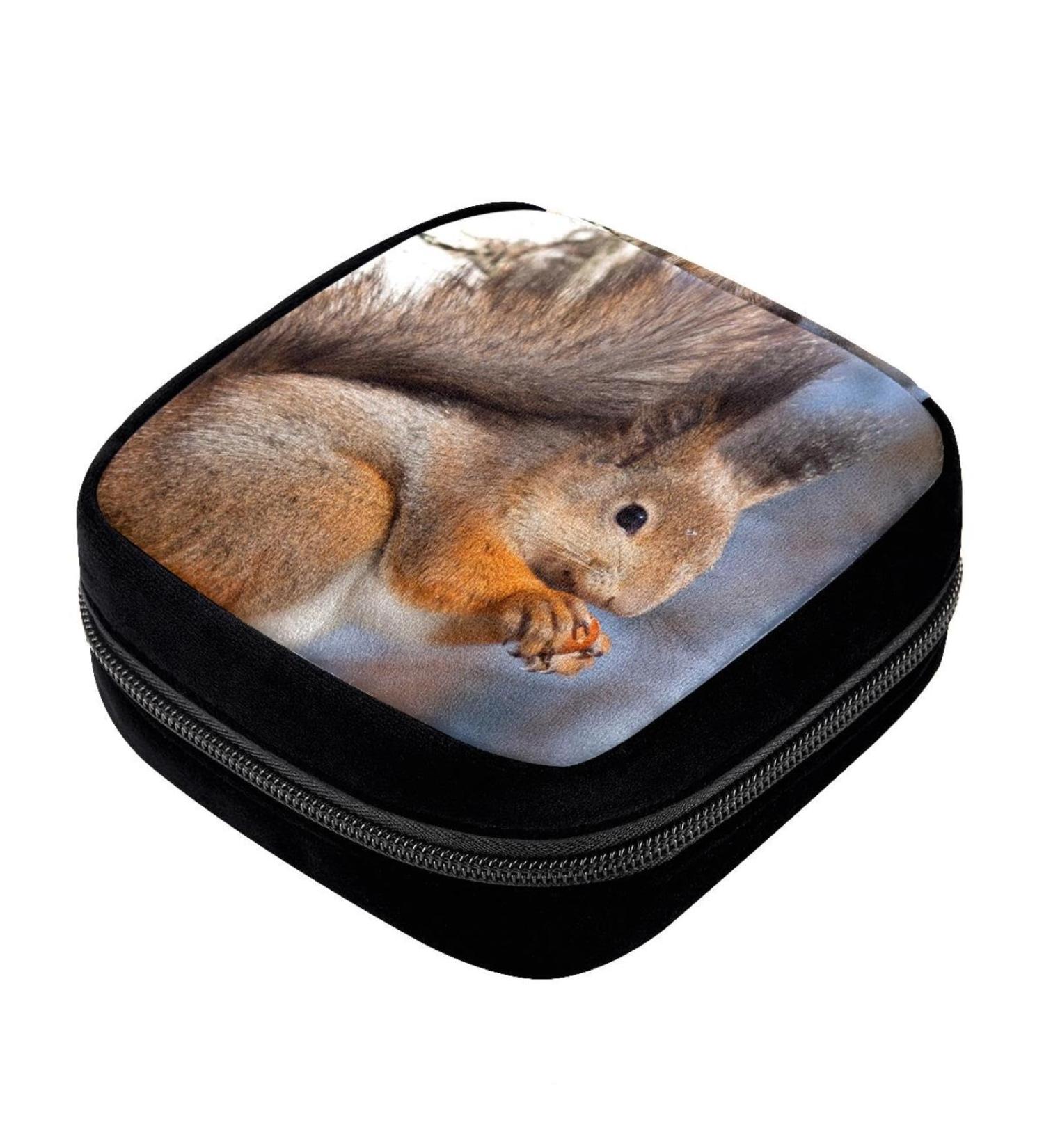 Period Bag Sanitary Napkin Storage & Makeup Pouch - Forest Animal Print | Color2982 - Buy Online on GoSupps.com