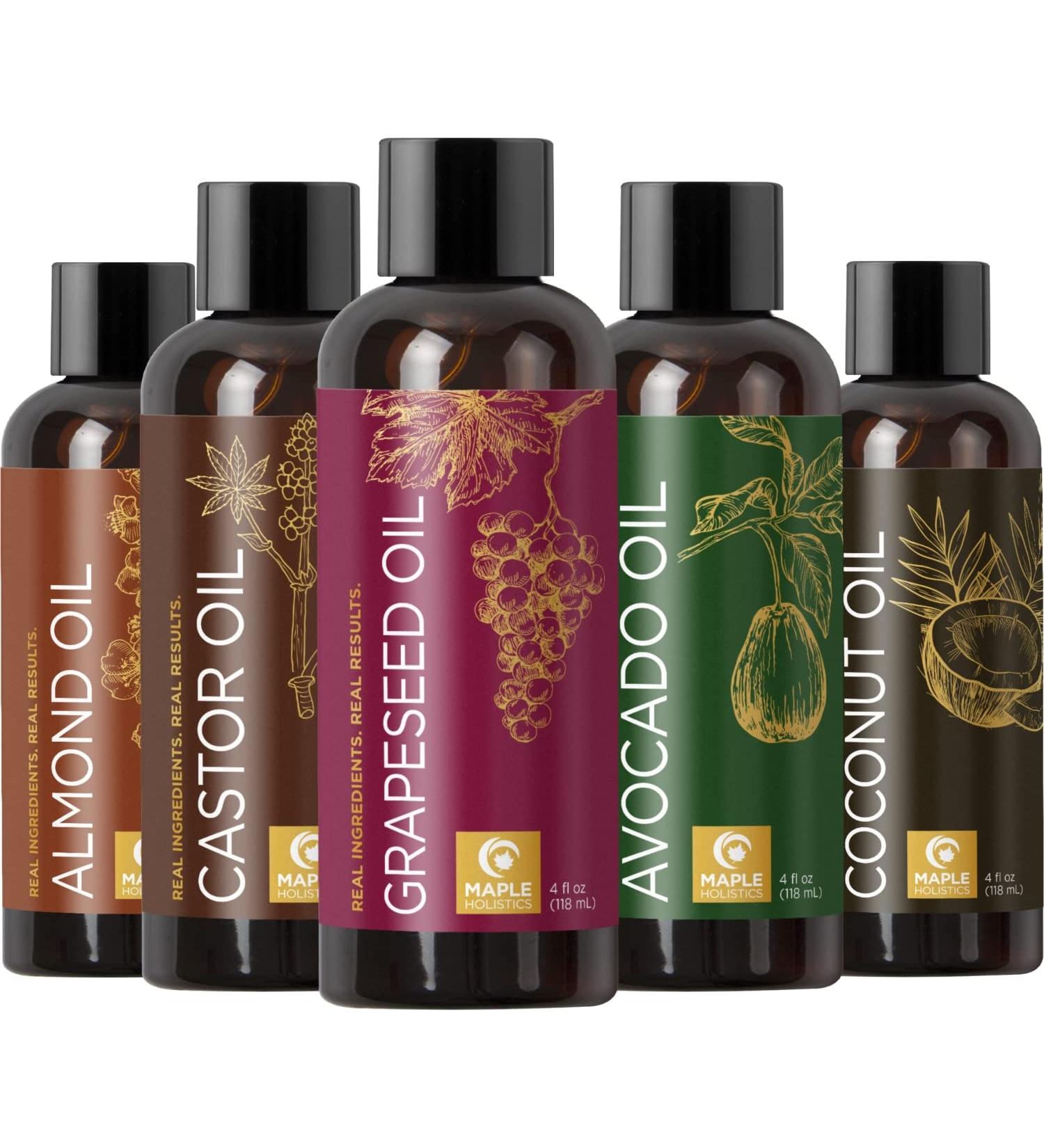 Pure Carrier Oils for Essential Oils - DIY Skin Care Set for Body, Face, Hair & Nail Care - Anti-Aging Moisturizers & Beauty Products - Buy Online on GoSupps.com