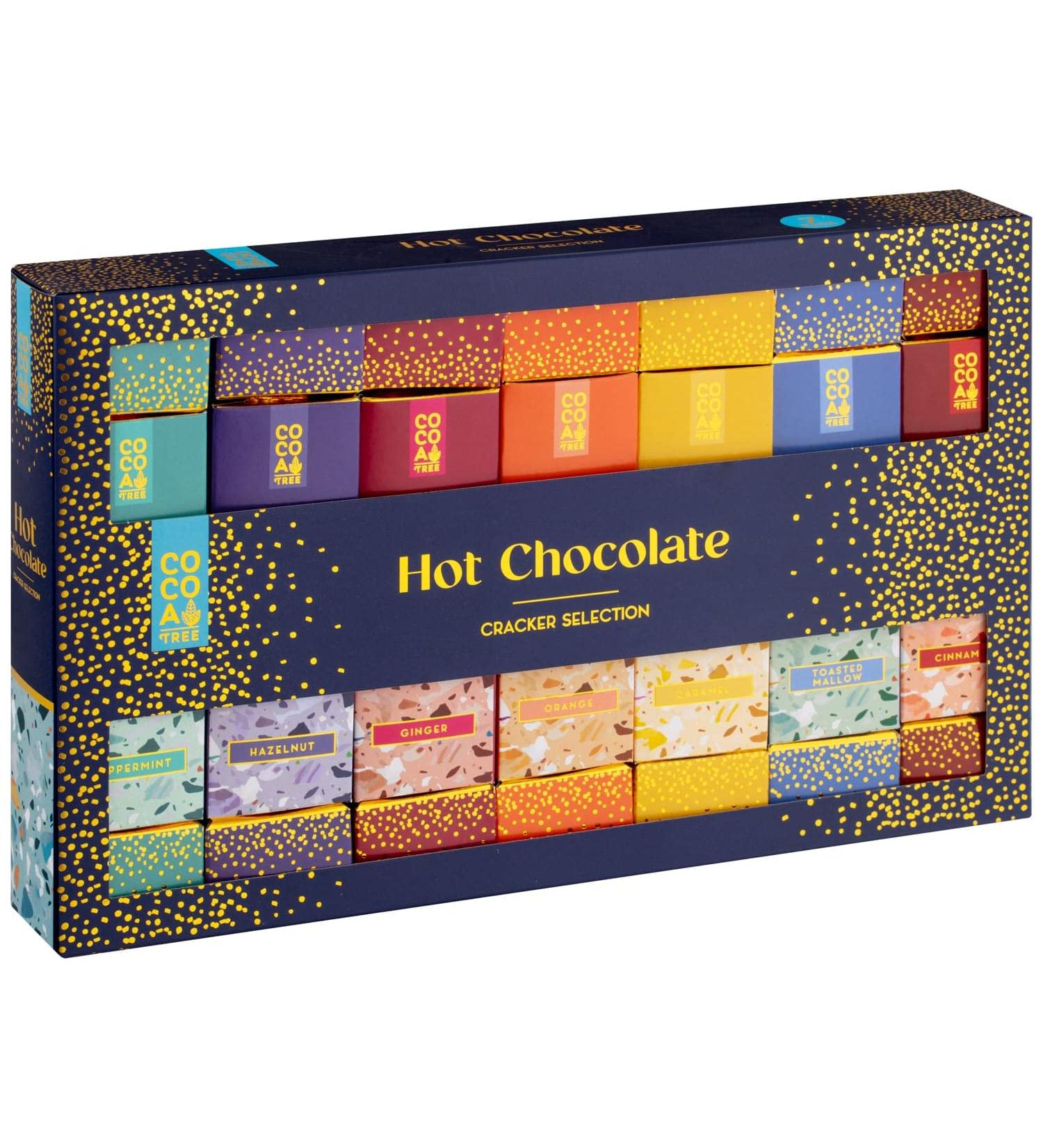 Hot Chocolate Christmas Crackers 7pk - Ideal for sharing and gifting- Smooth Variety Orange peppermint Chocolate Gift Box Personalized Birthday for Mom Dad Wife and Kids Christmas-105g - Buy Online on GoSupps.com