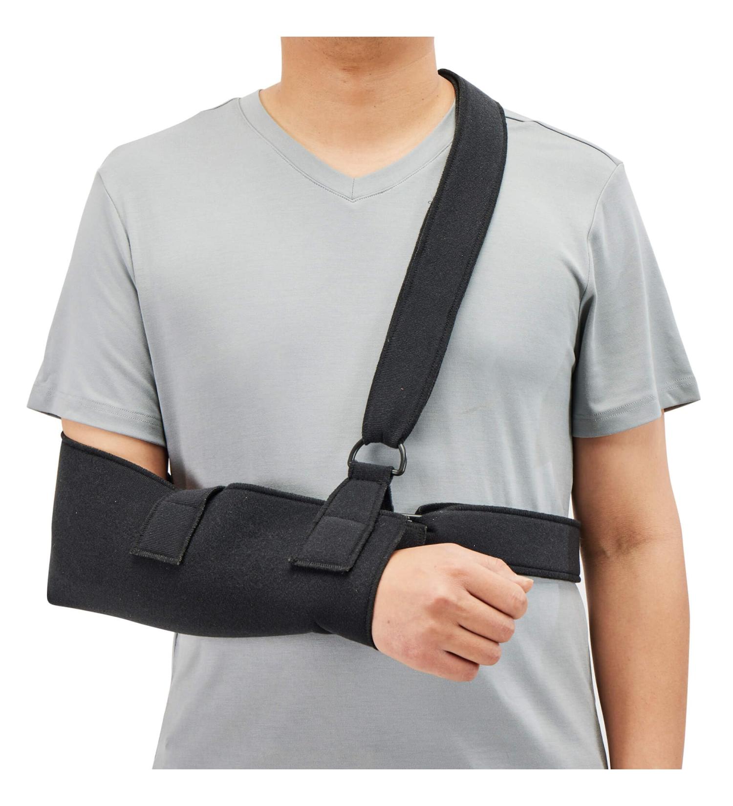 Arm Sling Shoulder Immobilizer with Waist Strap - Support for Rotator Cuff Dislocations & Broken Arms - Unisex for Right & Left - Buy Online on GoSupps.com