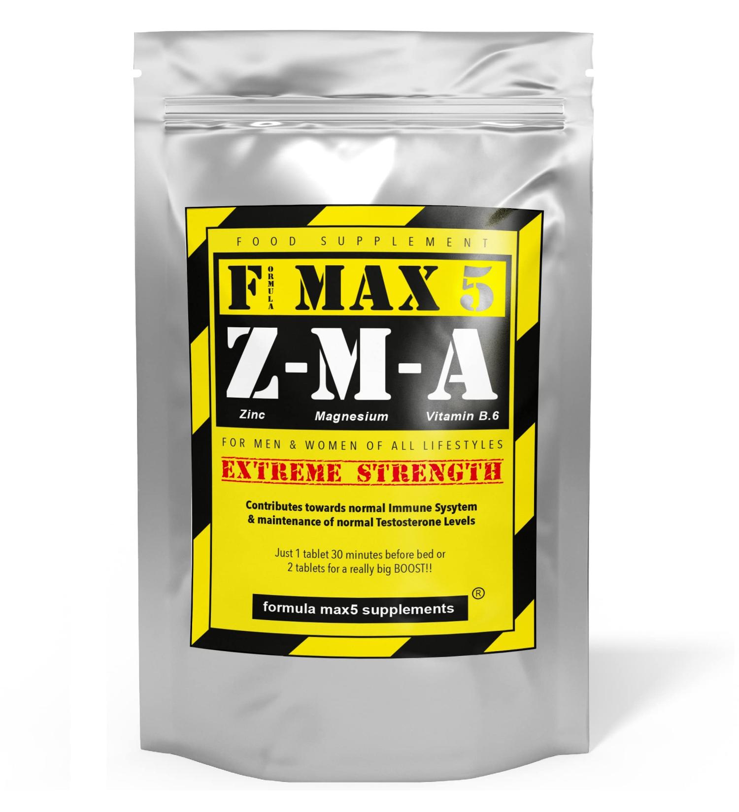 Z.M.A ZINC Magnesium Vitamin B6 - Tablets Muscle Growth - Testosterone Booster by Fmax5 Supplements (120) 60