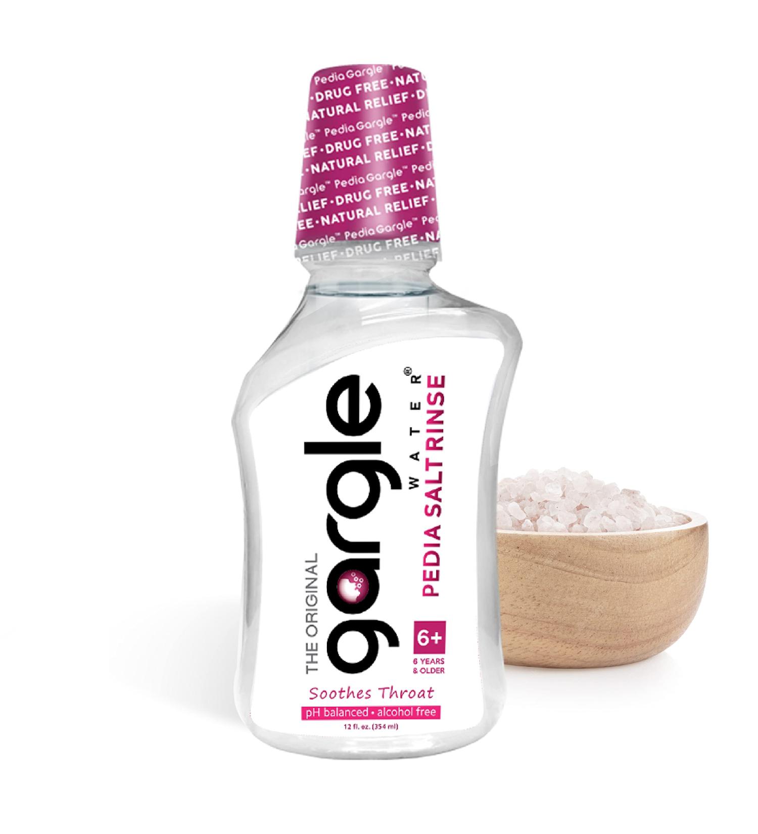 Gargle Water Pedia Salt Rinse Mouthwash 12 fl Oz - Natural Remedy for Children's Irritated Throat | Alcohol-Free & Drug-Free Soothing Formula - Buy Online on GoSupps.com