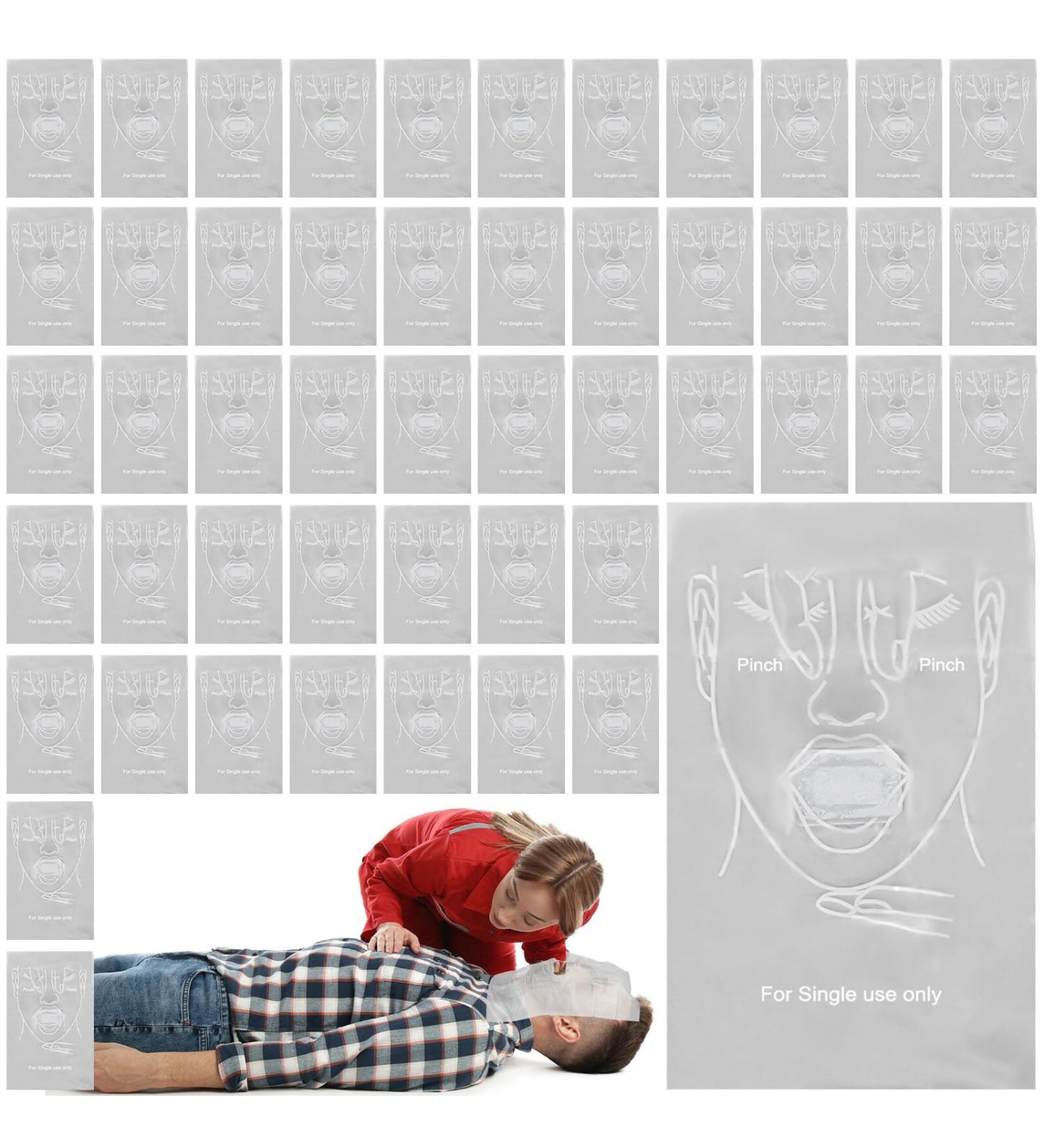 50 Piece CPR Ventilation Mask Set | Personal & Emergency Face Protection | First Aid Barrier Aid - Buy Online on GoSupps.com