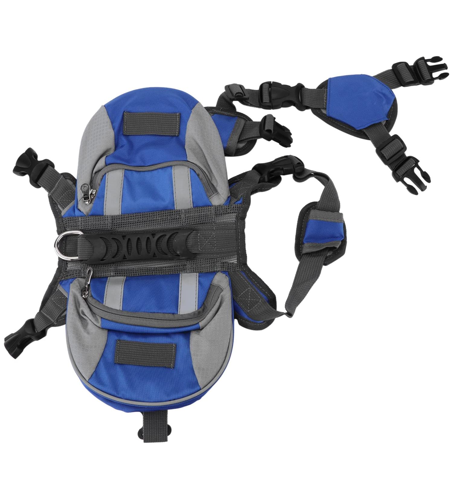 Pssopp Dog Saddle Bags - Nylon Hound Travel Backpack | Reflective Breathable and Pocketed (L) - Ideal for Camping & Outdoor Adventures - Buy Online on GoSupps.com