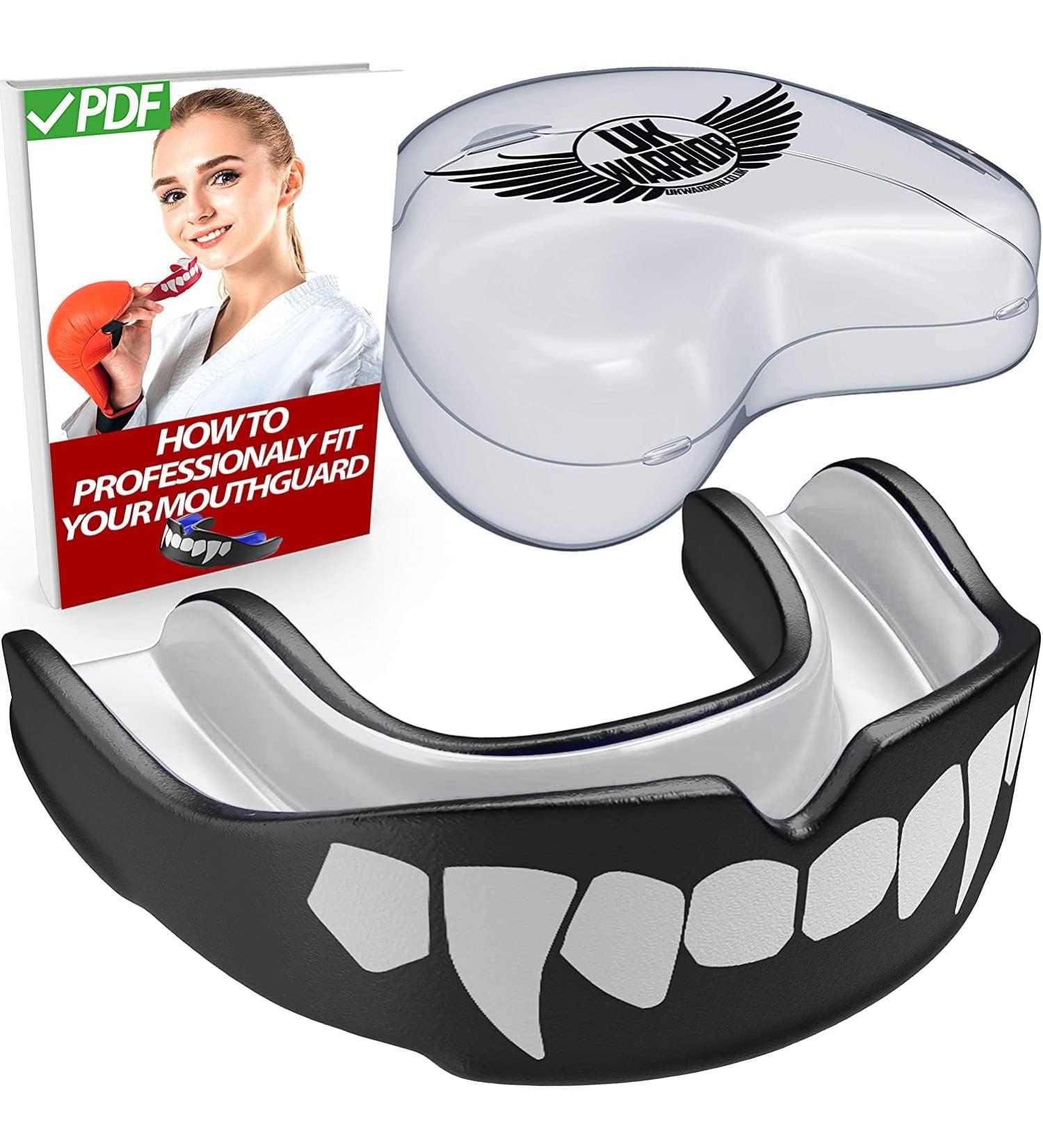 UK Warrior Vampire Mouth Guard Gumshield Guard Contact Sports Gum Shield Rugby Boxing Hockey Kickboxing MMA Judo Karate Fits Adult & Children - Buy Online on GoSupps.com