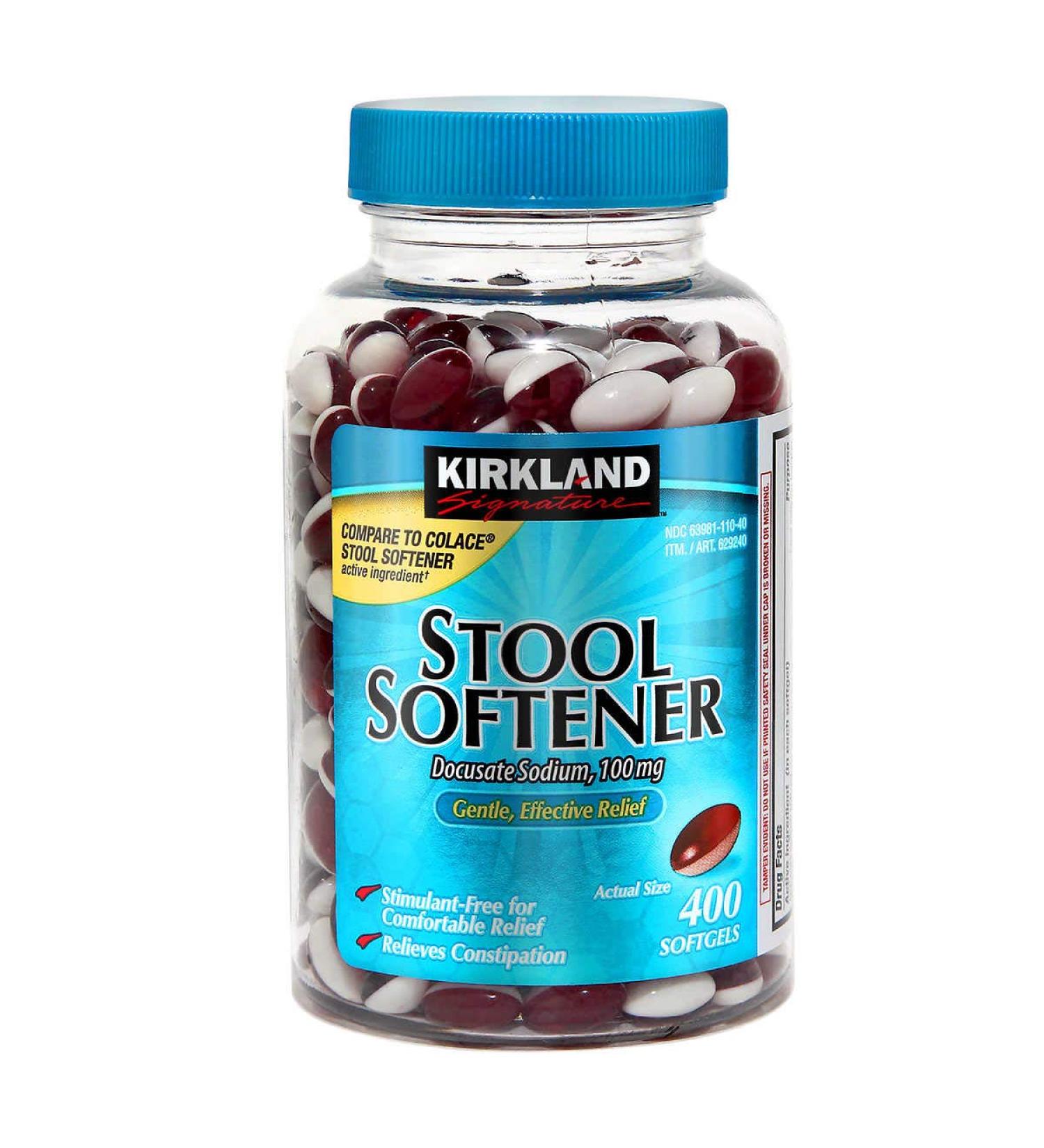 Kirkland Signature Stool Softener 100 mg 400 Softgels (3 Pack)