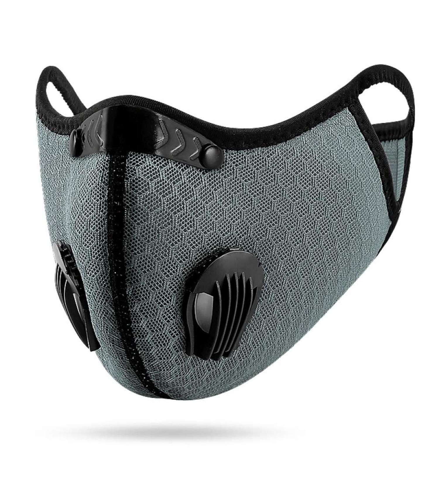 Dustproof Sports Mask Activated Carbon Anti Pollution Mask with Extra Filter Cotton Sheet and Valves Set Workout Running Motorcycle Cycling Mask - Buy Online on GoSupps.com