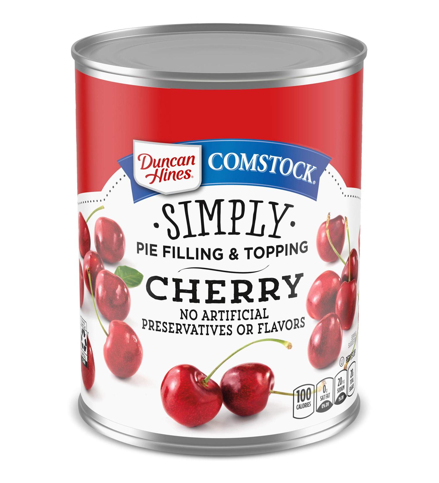 Duncan Hines Comstock Simply Cherry Pie Filling 21oz x 8 - Pack of 1 - Buy Online on GoSupps.com