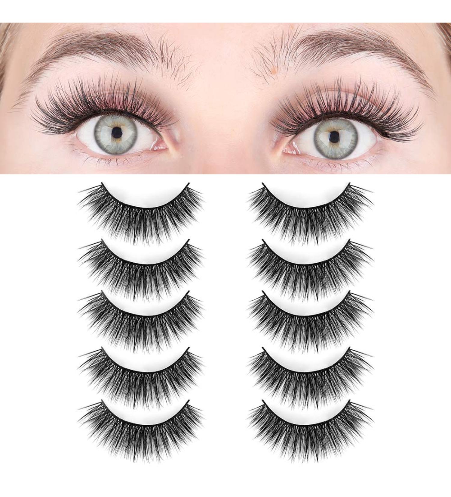 LASHVIEW 3D Faux Eyelashes - Natural Look Wispies, Soft & Reusable | 5 Pair Pack - Buy Online on GoSupps.com