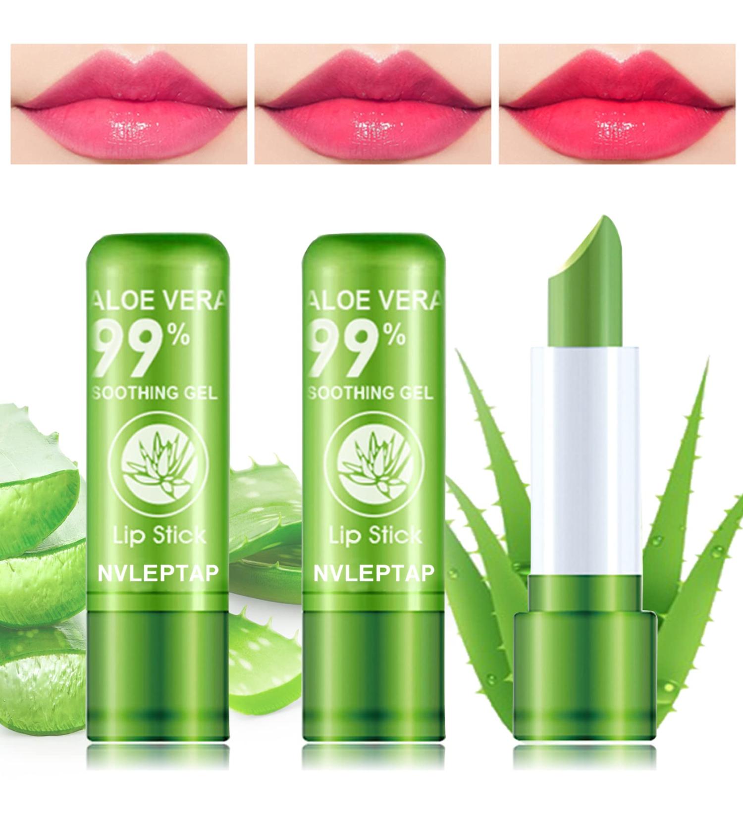 3PCS Aloe Vera Lipstick Set | Long-Lasting Nutritious Lip Balm | Moisturizing Lip Gloss | Color Changing & Waterproof Lip Makeup - Buy Online on GoSupps.com