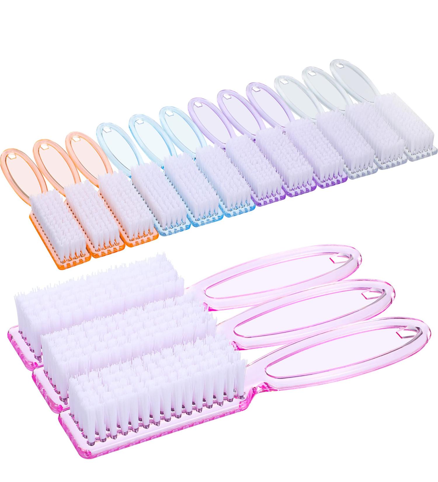 15-Piece Nail Brush Set for Manicure and Pedicure | Handle Grip Scrub Brushes for Fingernails and Toes - 5 Fresh Colors - Buy Online on GoSupps.com