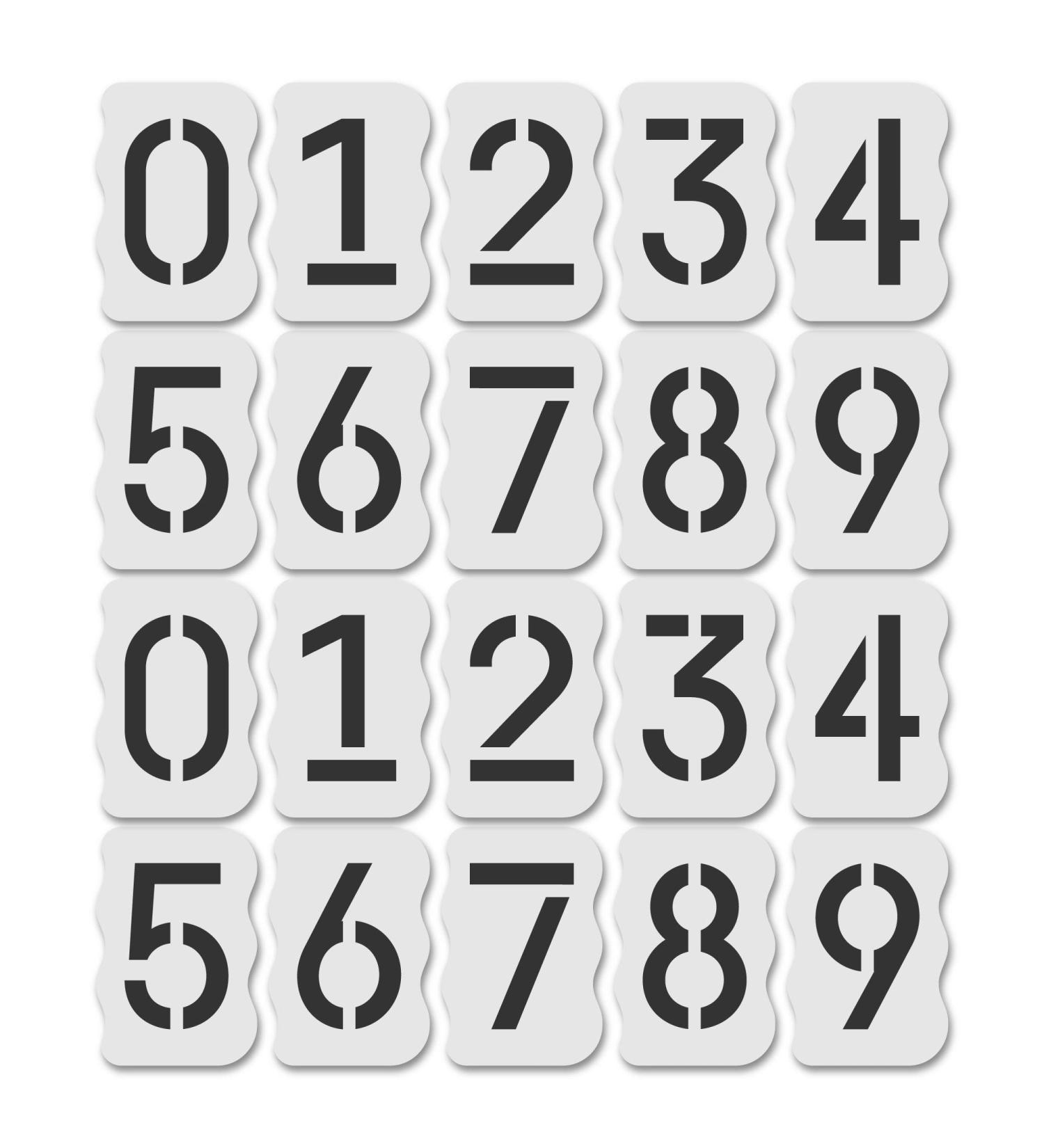 Curb Stencil Kit for Address Painting - 4 Tall Numbers - 14 Mil Mylar Plastic - Classic Font - Set of 2 - Buy Online on GoSupps.com