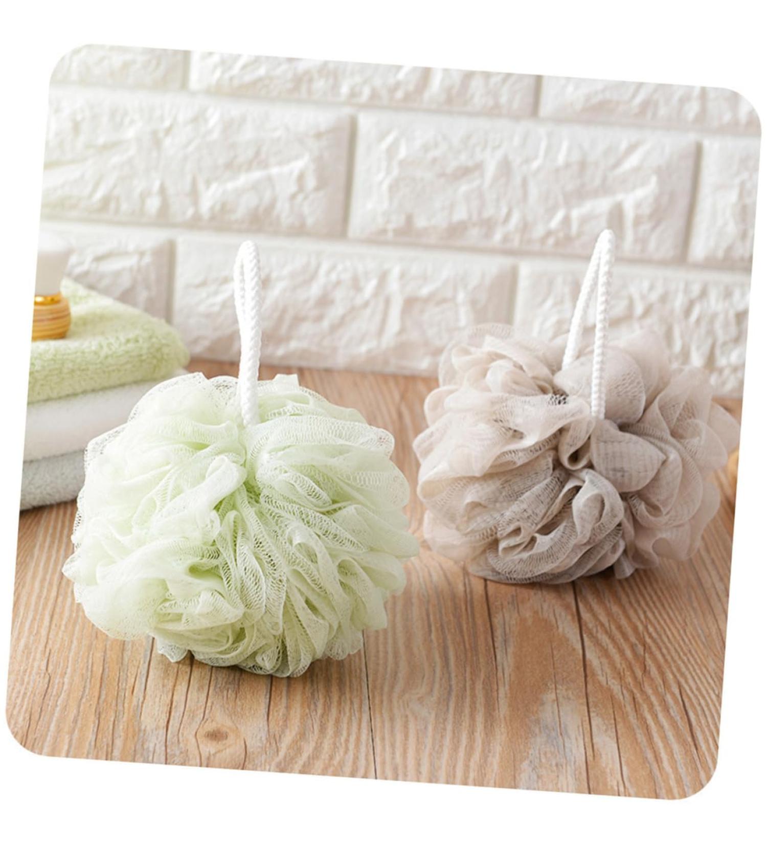 FOMIYES 4pcs Bath Sponge Set - Mesh Pouf Bath Balls for Shower - Premium Bathroom Supplies for a Luxurious Clean - Buy Online on GoSupps.com