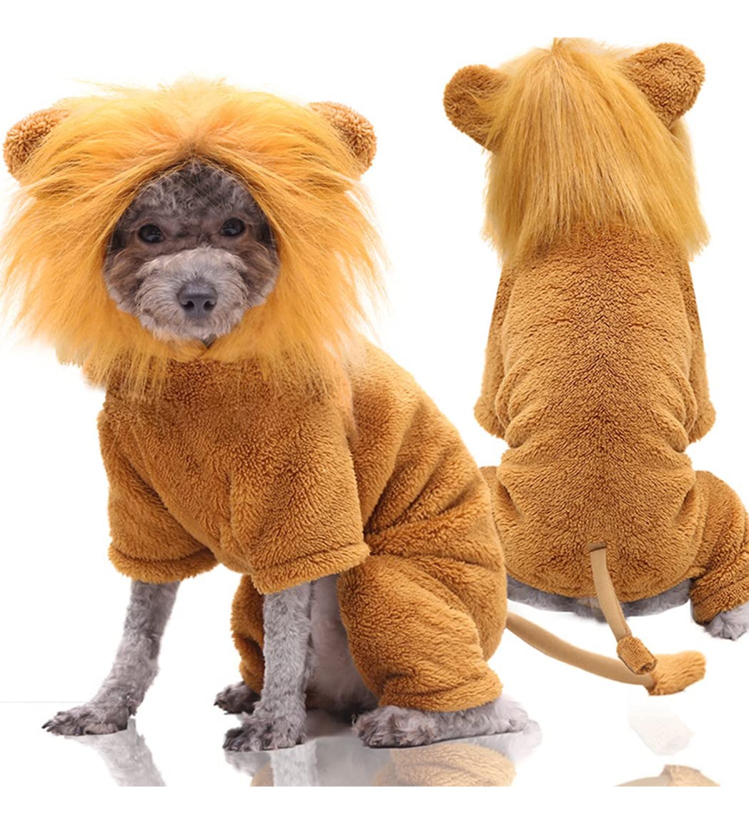 XIAOYU Pet Clothes | XXL Lion Hoodie for Dogs & Cats | Warm Halloween Costume & Cosplay Apparel - Buy Online on GoSupps.com