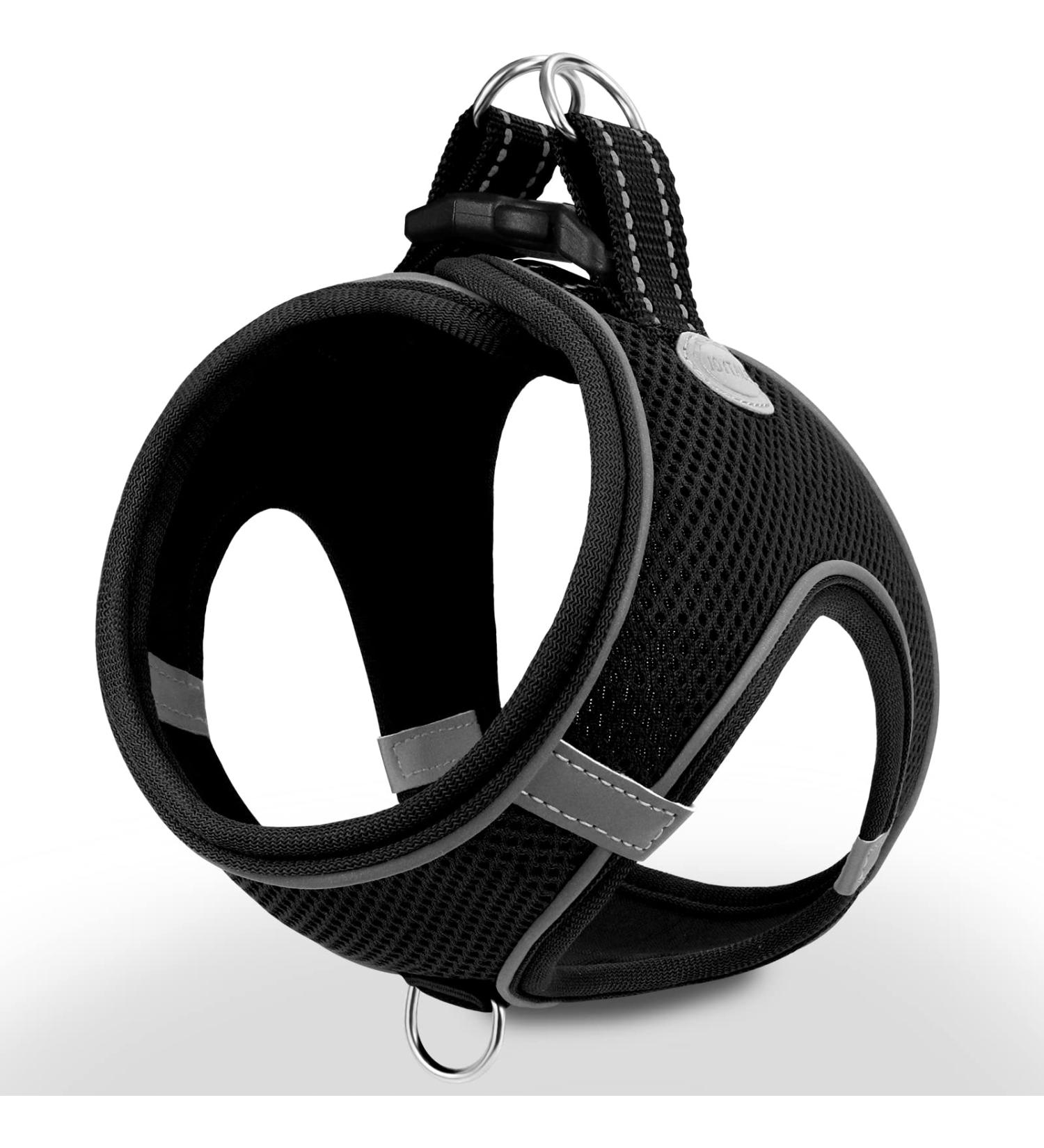 Shop Joyal Reflective Dog Harness & Soft Padded Air-Mesh Dishes for Cats & Small Dogs - XXS Black (31-34cm) - International Shipping Available - Buy Online on GoSupps.com