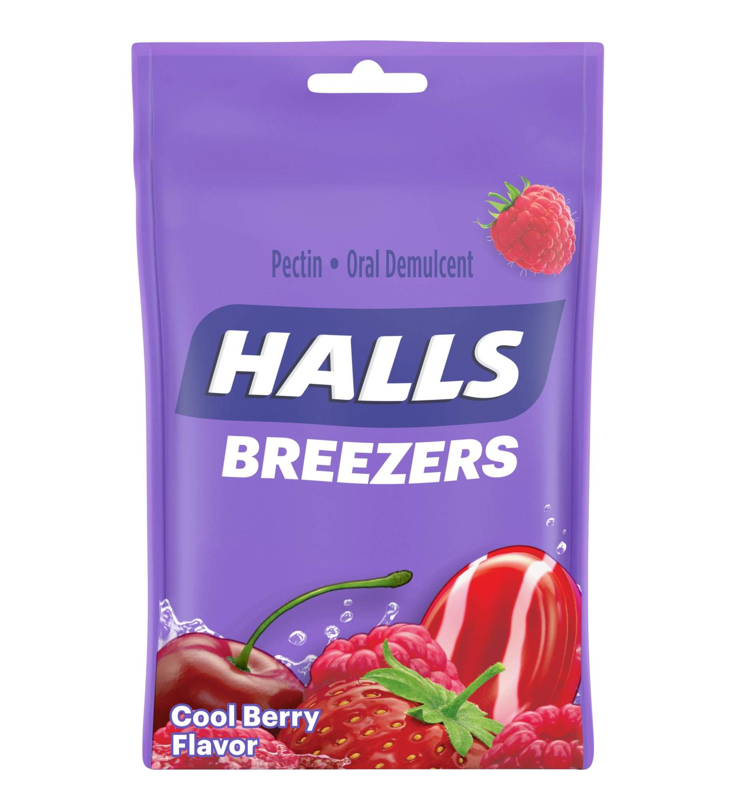 HALLS Breezers Cool Berry Drops - 25 Drops | Refreshing Berry Flavored Lozenges - Buy Online on GoSupps.com