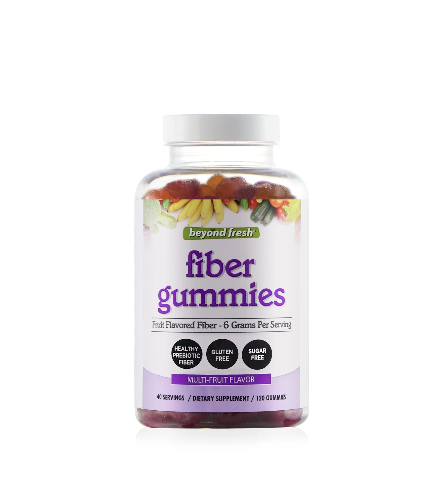 Beyond Fresh Fiber Gummies - 120 Ct Multicolor - Digestive Health & Regularity Support - Prebiotic Fiber - Gluten & Sugar Free - Buy Online on GoSupps.com