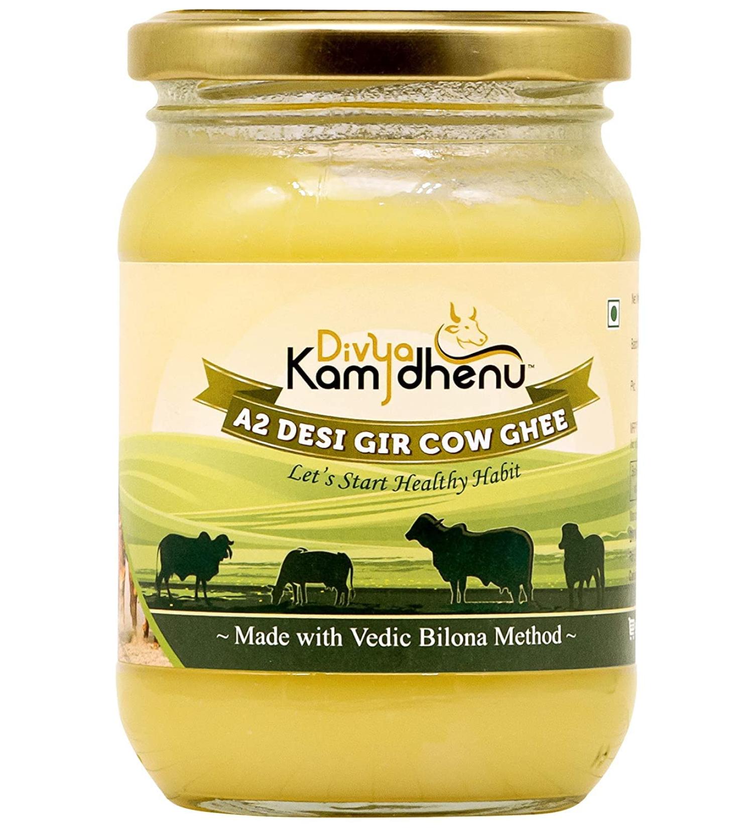 Divya Kamdhenu Divya Kamdhenu Gir Cow Organic A2 Ghee Vedic Bilona Method 500 ml