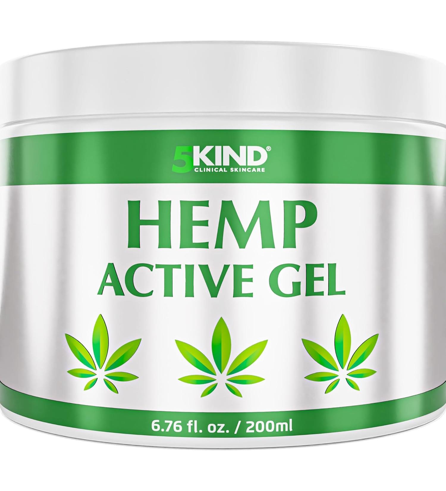 5kind Hemp Gel with Rosemary Cocos Oil Camphor & Menthol High Strength Formula for Back Muscles Feet Knees Neck & Shoulders - 200ml - Buy Online on GoSupps.com