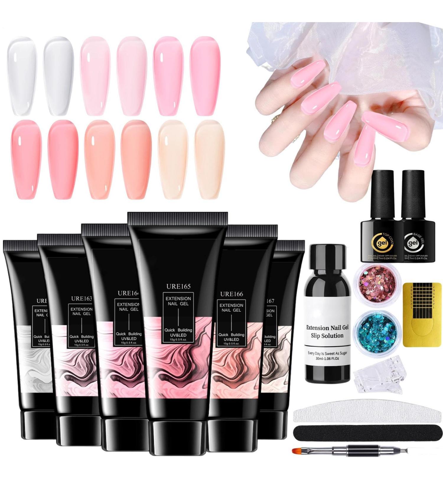  LearnLyrics Gel for Extensions | Builder Gel for Extensions with Glue 6 Colors Long-Lasting Nail Polish Base for Nail Art for Adult Beginners - Buy Online on GoSupps.com