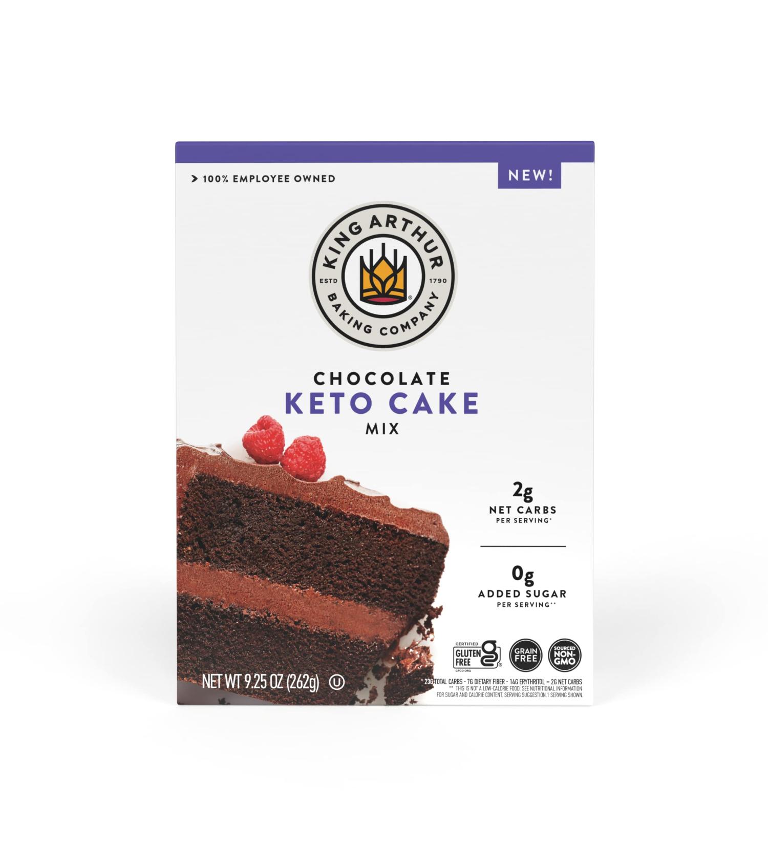 King Arthur Keto Chocolate Cake Mix - 2g Net Carbs, 0g Added Sugar - Low Carb & Keto Friendly - 9.25oz - Buy Online on GoSupps.com
