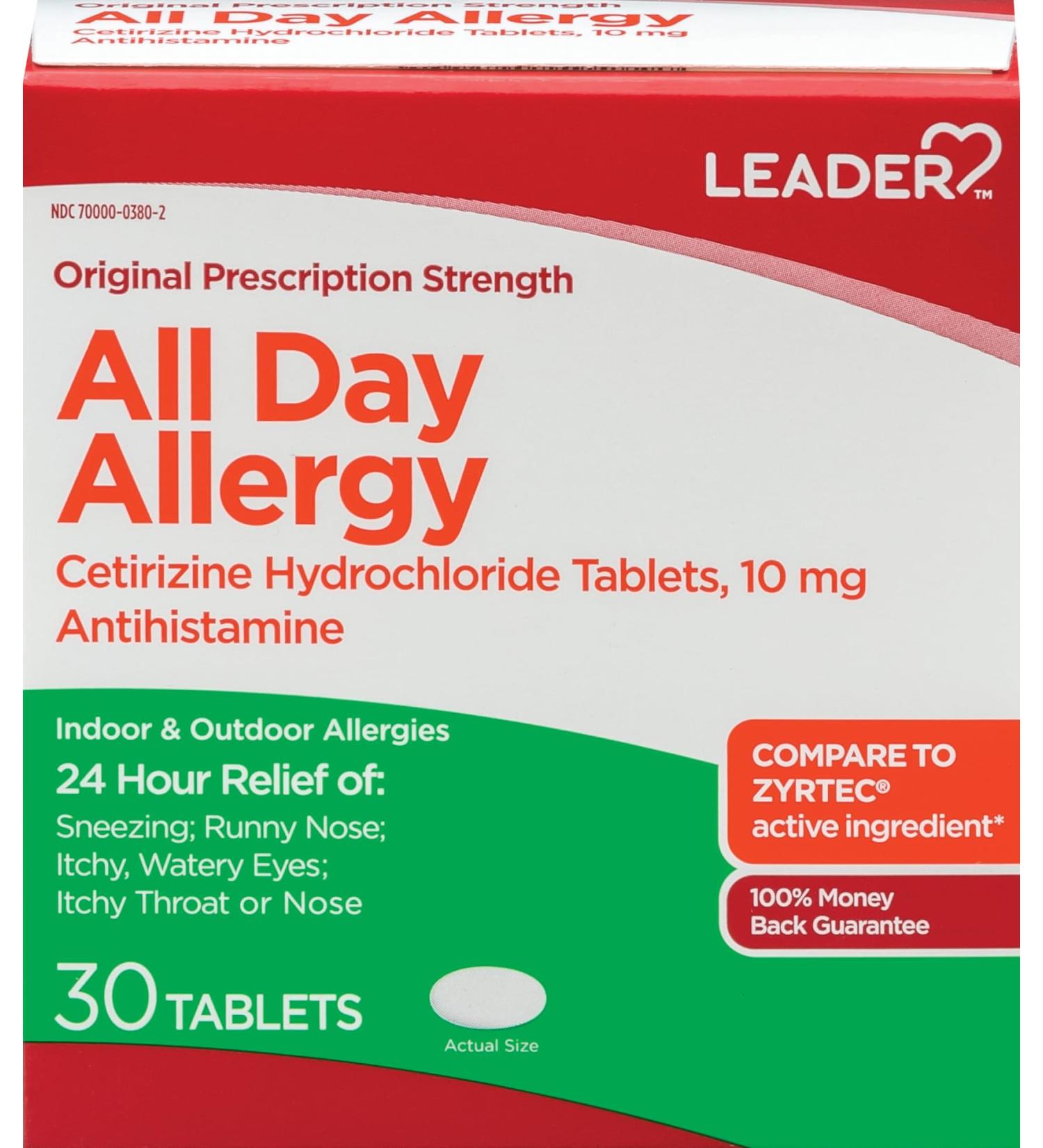 LEADER All Day Allergy 10 mg 30 Tablets (Pack of 1)