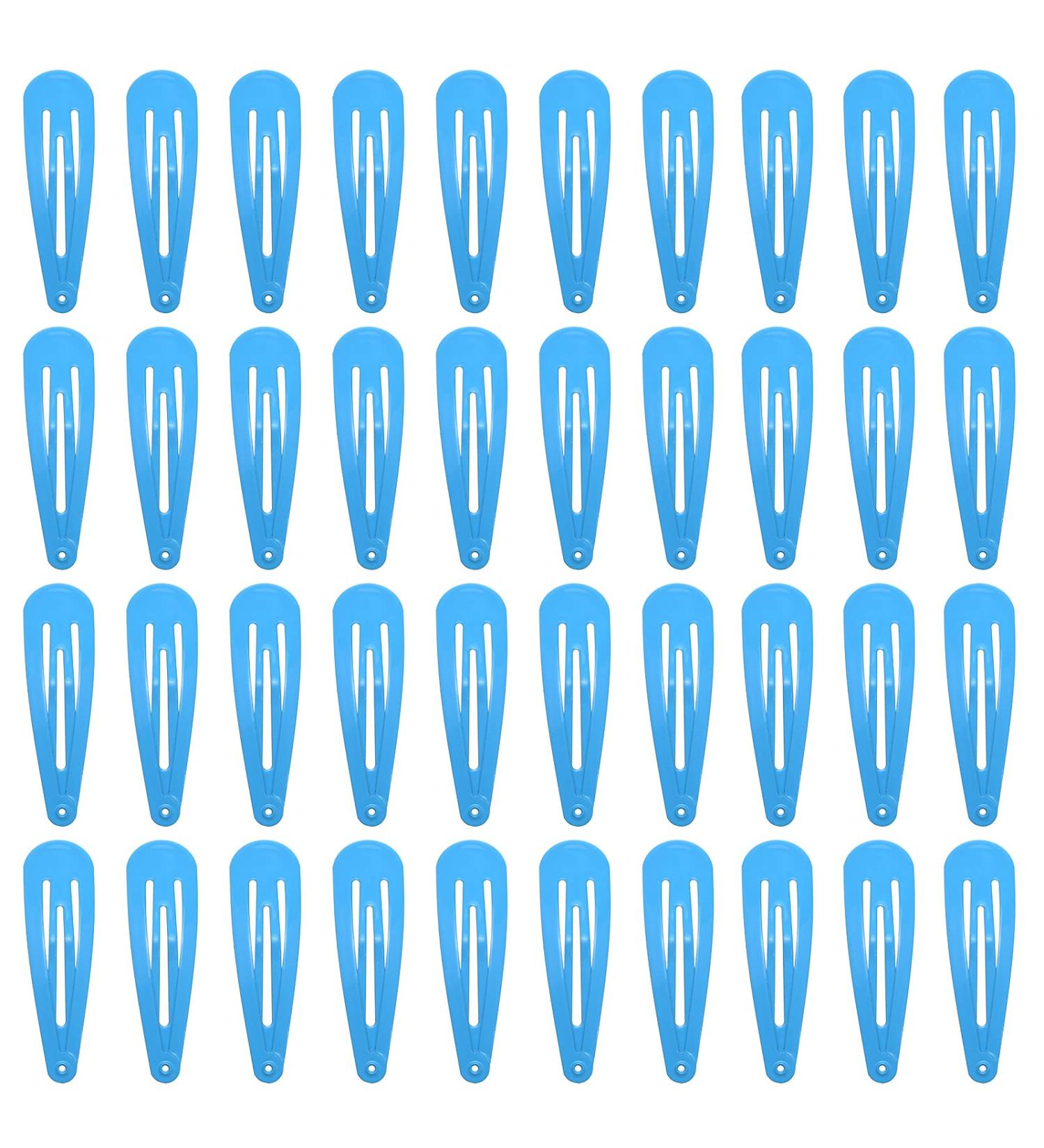 2" Metal Hair Clips Blue Pack of 40 40 Blue