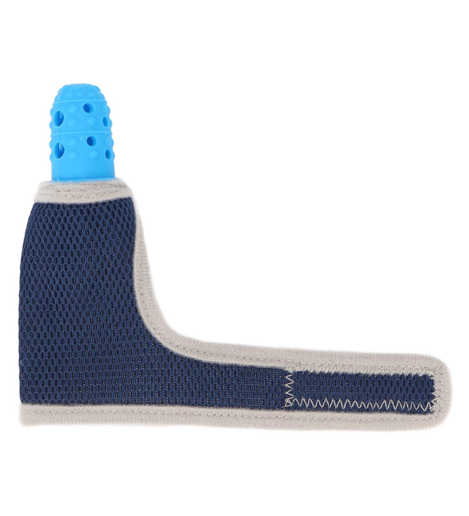 Baby Finger Protector & Teething Ring - Breathable Silicone Glove in Blue for Anti-Thumb Sucking Protection - Buy Online on GoSupps.com