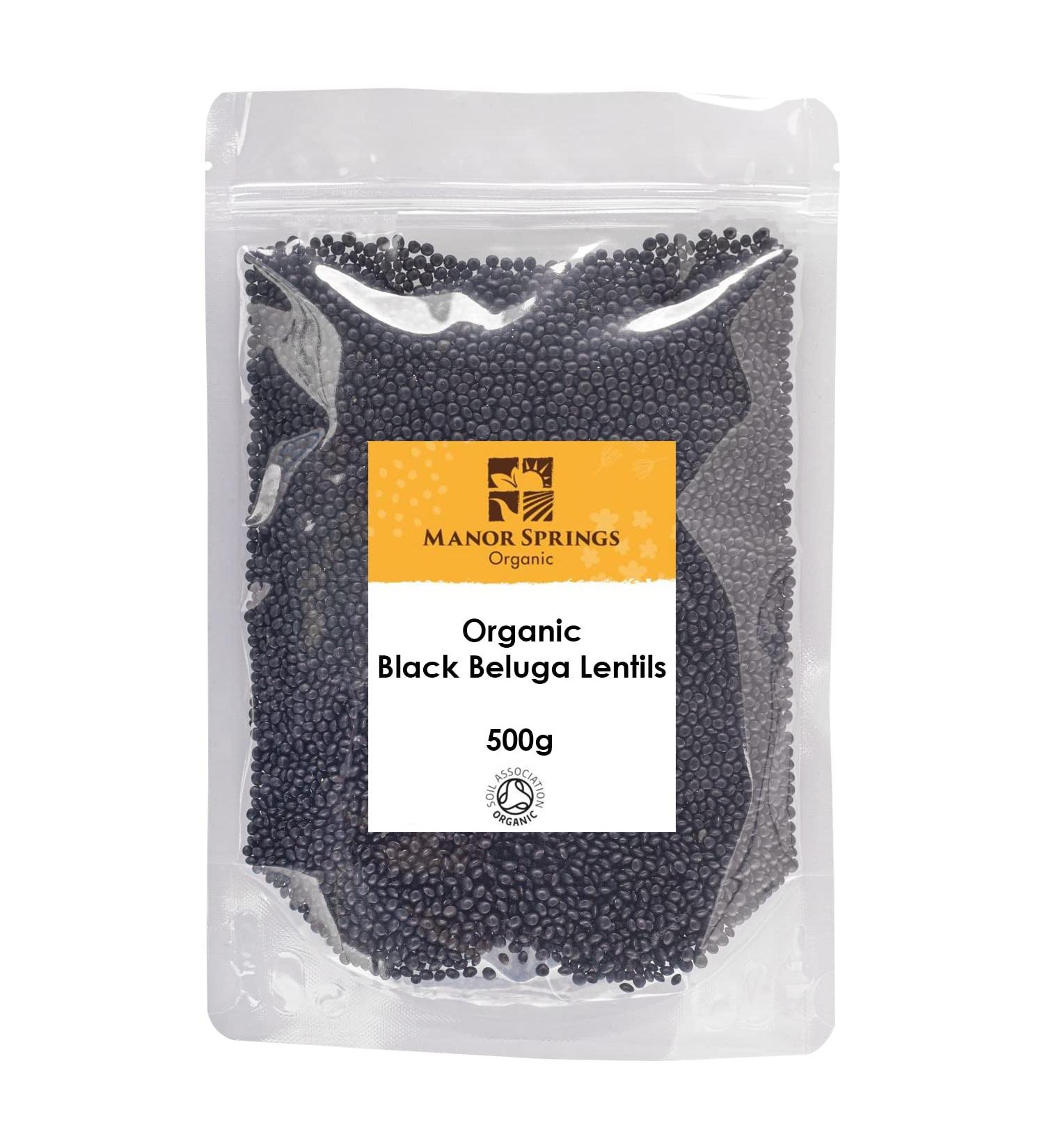 Manor Springs Organic Black Beluga Lentils 500g - Premium Quality Organic Legumes - Buy Online on GoSupps.com