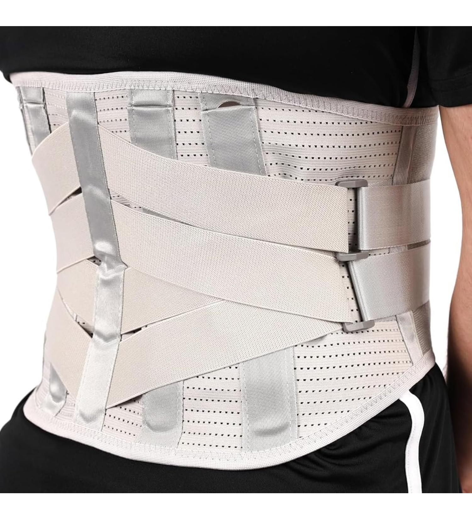 Vitalworxx Back Bandage | Professional Back Pain Relief & Support Belt with Struts | Sciatica Aid M (70-85 cm) - Gray - Buy Online on GoSupps.com