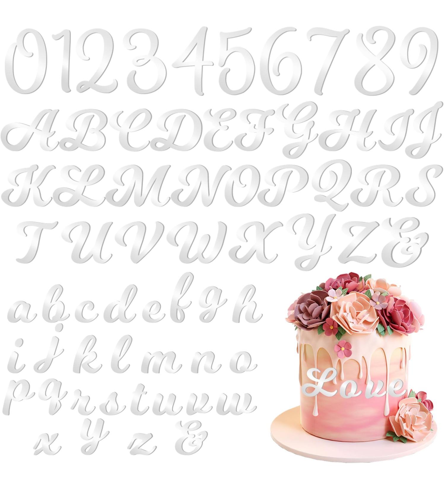 128 Pcs Acrylic Number Alphabet Cake Topper DIY Name Cupcake Toppers 0-9 Numbers A-Z Letter Cake Toppers Decorations for Wedding Birthday Baby Shower Graduation Party Supplies(Silver) - Buy Online on GoSupps.com