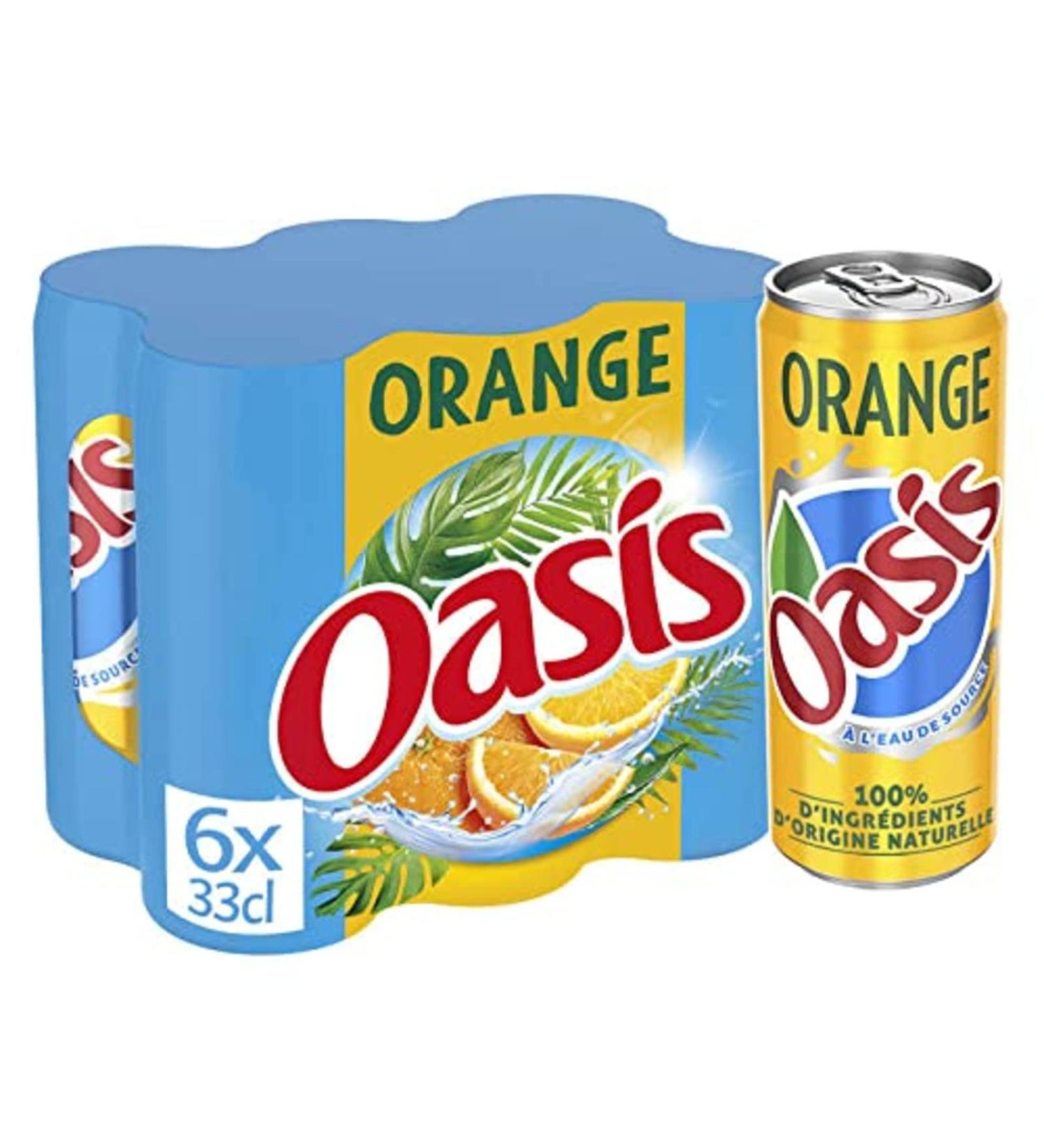 Oasis Orange Spring Water Fruit Drink, 6 x 330ml