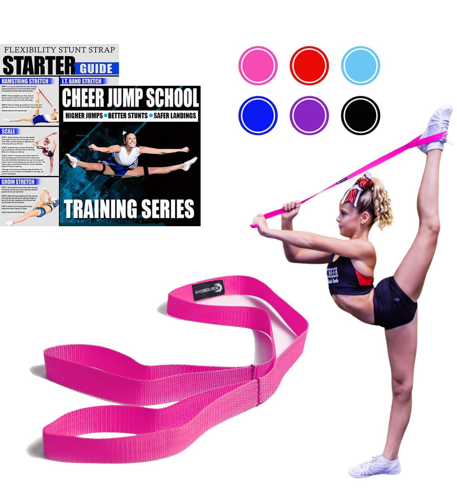 Cheerleading Flexibility Stunt Strap for Improved Stretching - Perfect for Cheer, Dance, Gymnastics & Physical Therapy - 6 Colors - Digital Training Download Included - Buy Online on GoSupps.com