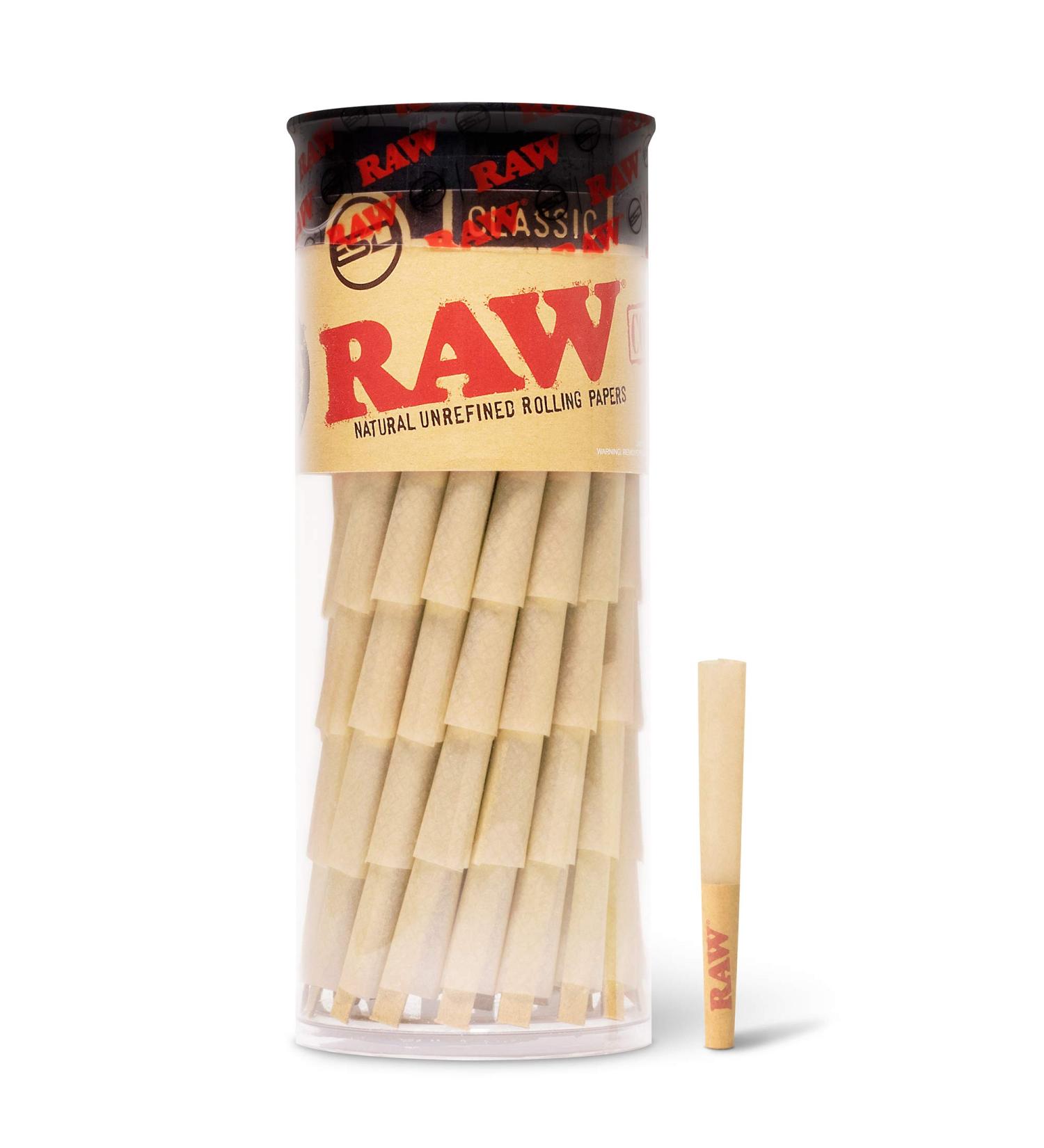 RAW Pre Rolled Cones 70/30 - Tiny Sized Prerolled Cones 70mm in Length with a 30mm Tip - Small, Portable, for Quick Smoking Sessions - 102 Cone Pack 102 Pack