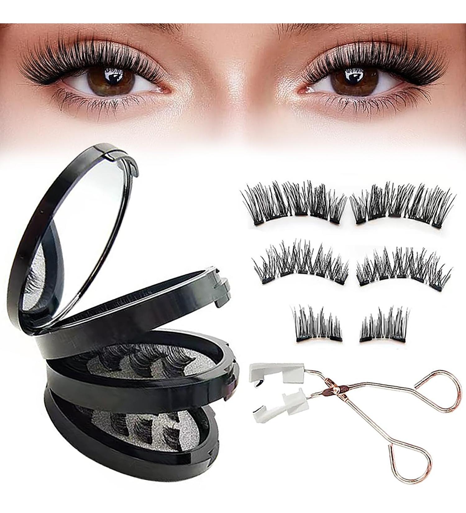 Magnetic Eyelashes with Applicator - 8 Pairs Reusable Magnetic Lashes - 3 Type False Eyelashes Magnetic No Glue - Strong Hold Wispy Lashes Magnetic Applicator Tool for Natural Look - Buy Online on GoSupps.com