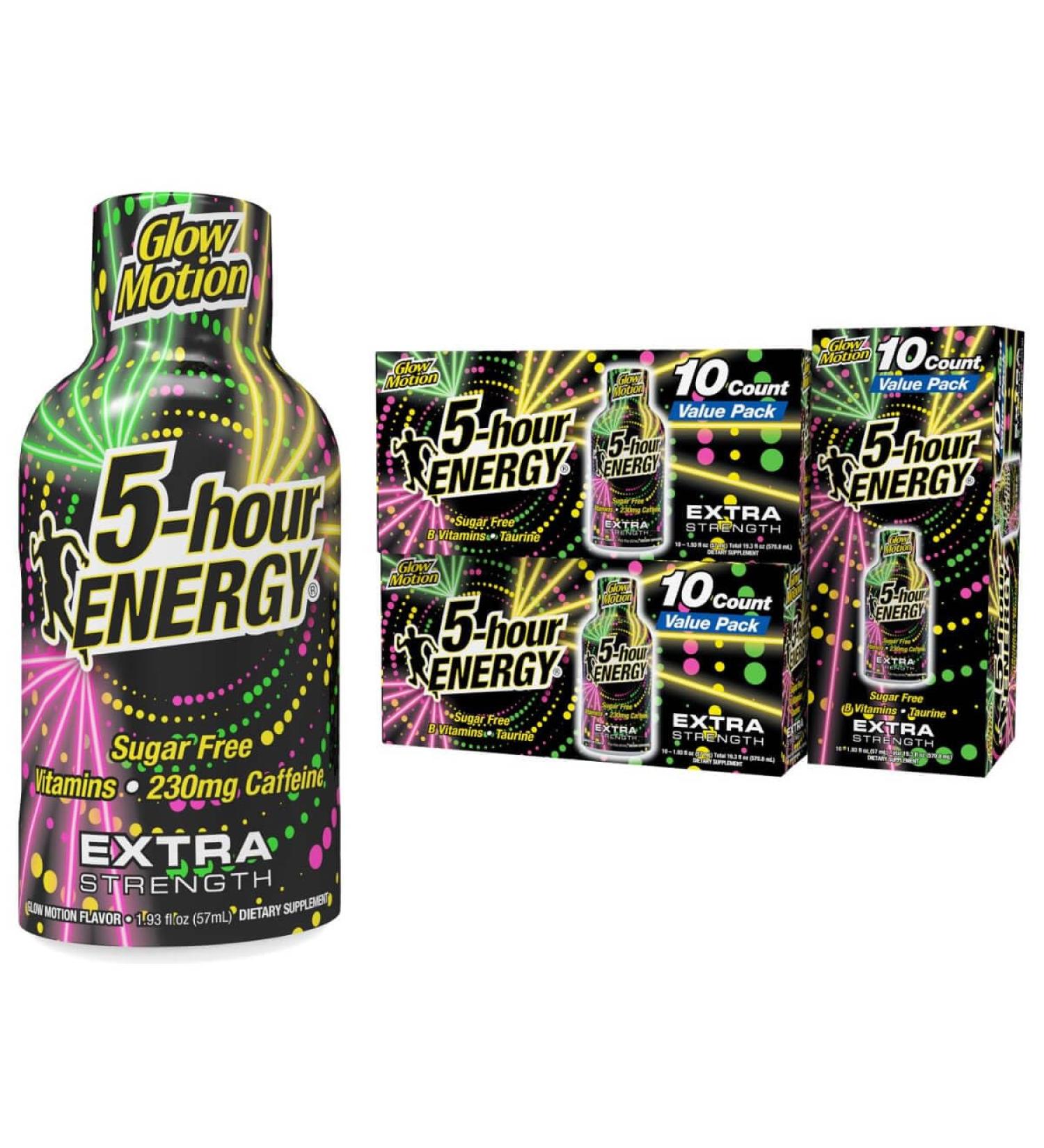 5-hour ENERGY Extra Strength Glow Motion Fruity Rainbow Fusion Flavor Energy Shot 1.93oz 30-Pack - Buy Online on GoSupps.com