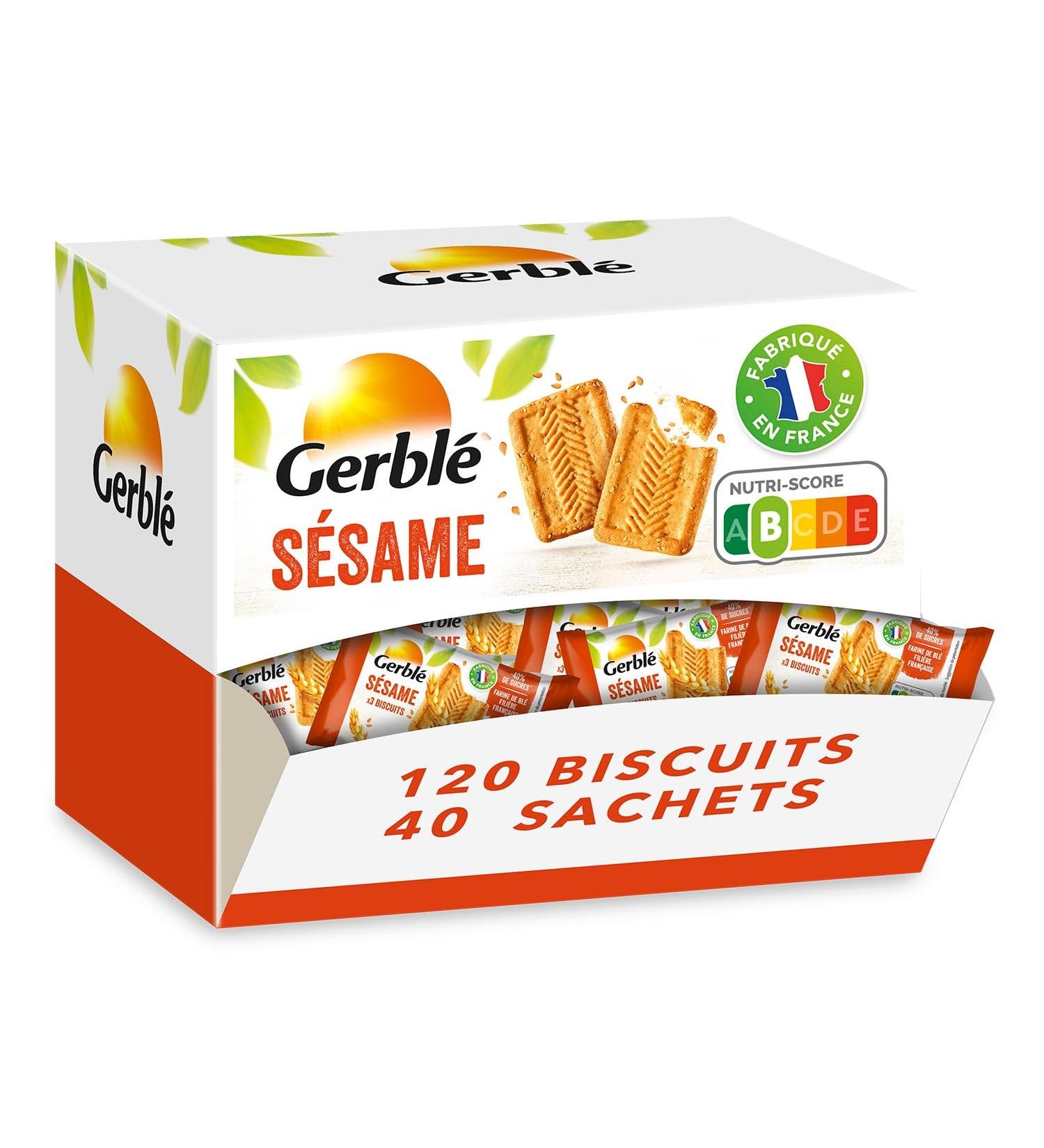 Gerbl Vitality Sesame Biscuits Light in sugars Without palm oil 40 Pouches of 3-120 cookies 1.5 kg - Buy Online on GoSupps.com