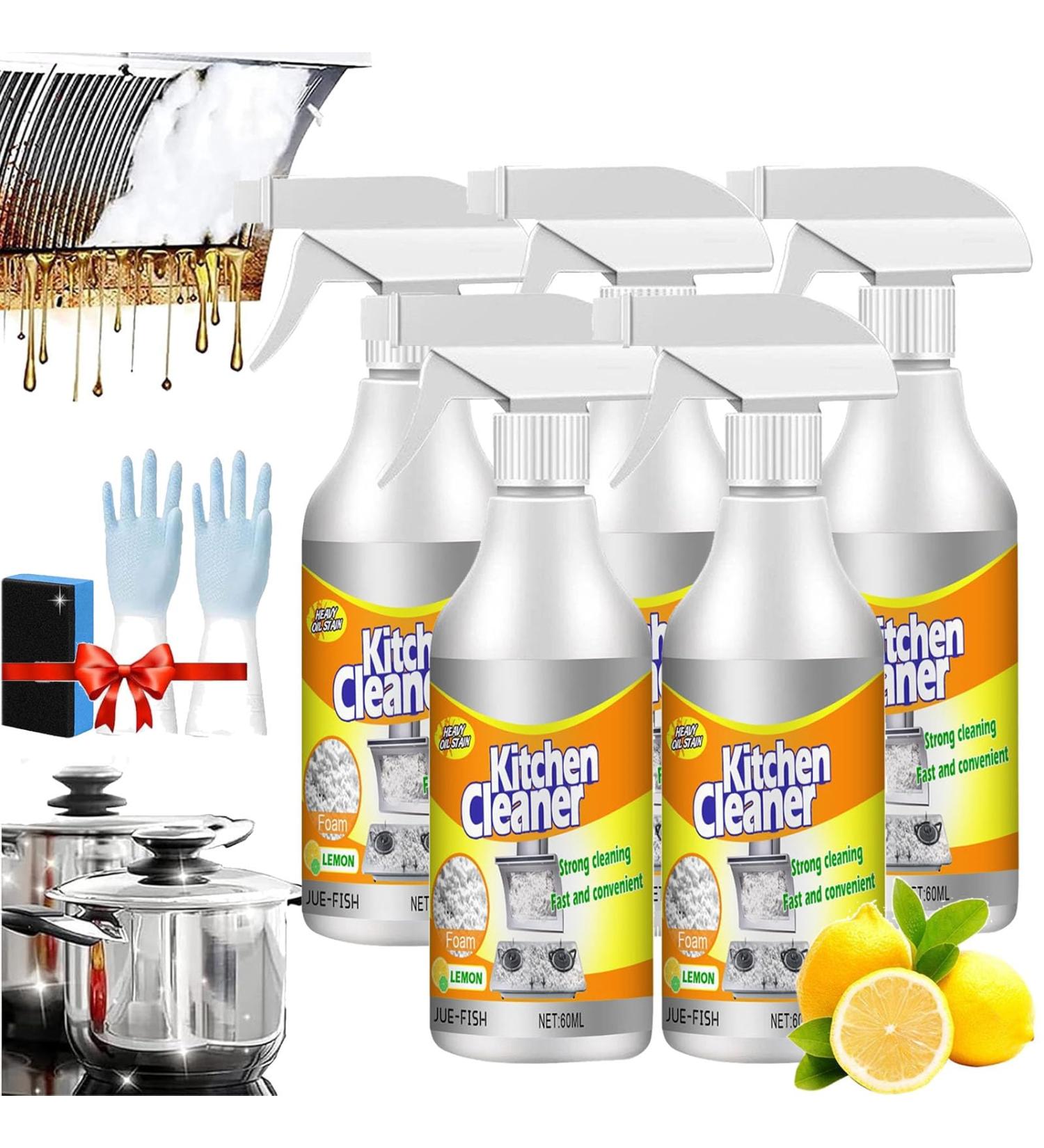 Sciasi Kitchen Foam Cleaner Kitchen Cleaner Spray Clean Kitchen Oil Stains Multi-Purpose Foam Cleaner All-Purpose Kitchen Pots and Pan Cleaner (5PCS) - Buy Online on GoSupps.com