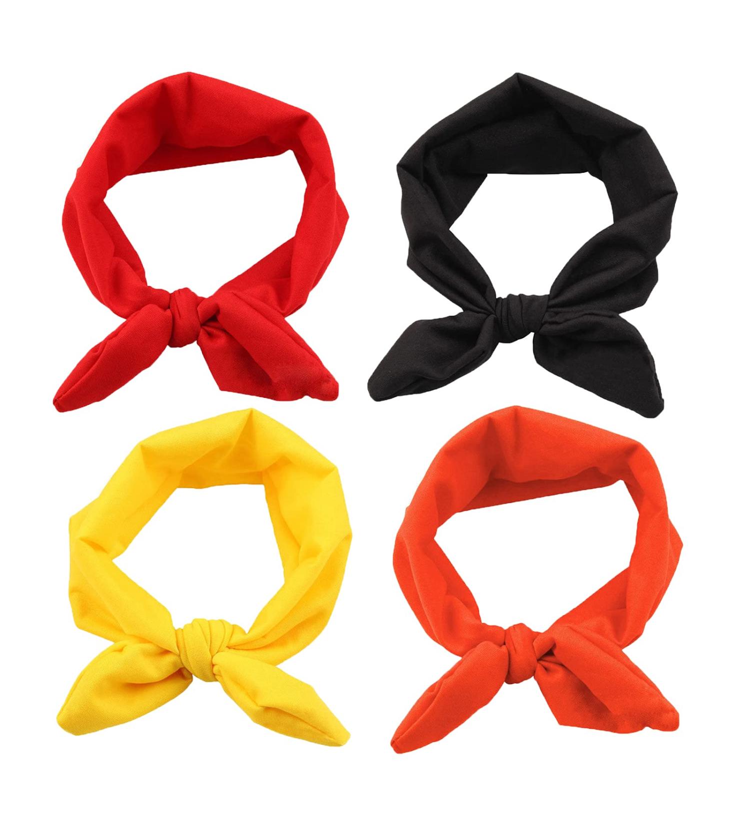 Yuyeran 4PCS Women Elastic Bow Hairband Set - Turban Knot Bunny Ears Headband for Hair Accessories - Buy Online on GoSupps.com