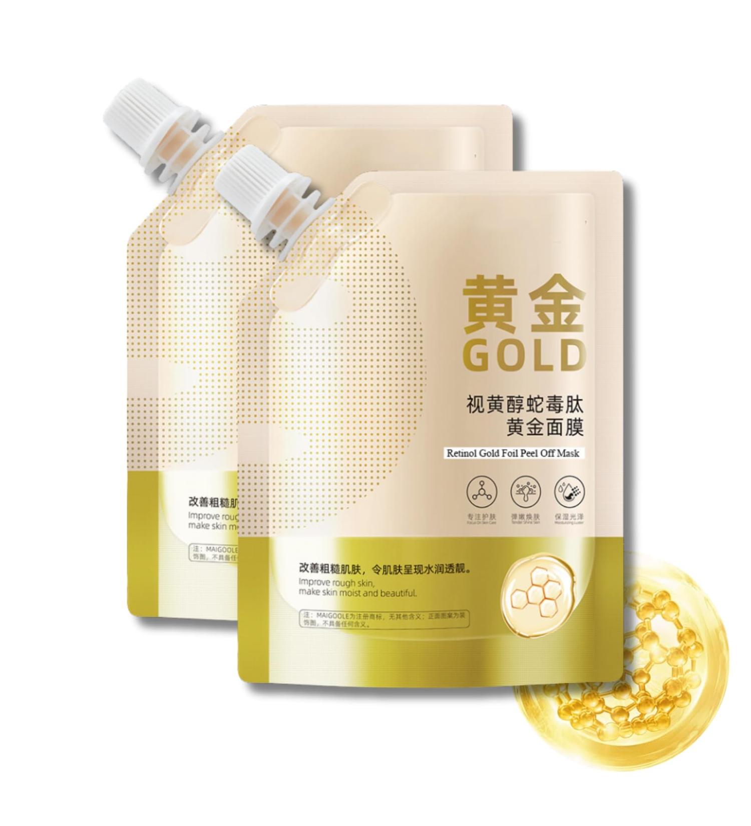Peel Off Face Masks Retinol Gold Foil Peel Off Mask Gold Facial Mask Anti Wrinkle Anti Aging Face Mask Skincare Blackhead Remover Moisturizing Gold Mask Fade Fine Lines Brightening - Buy Online on GoSupps.com